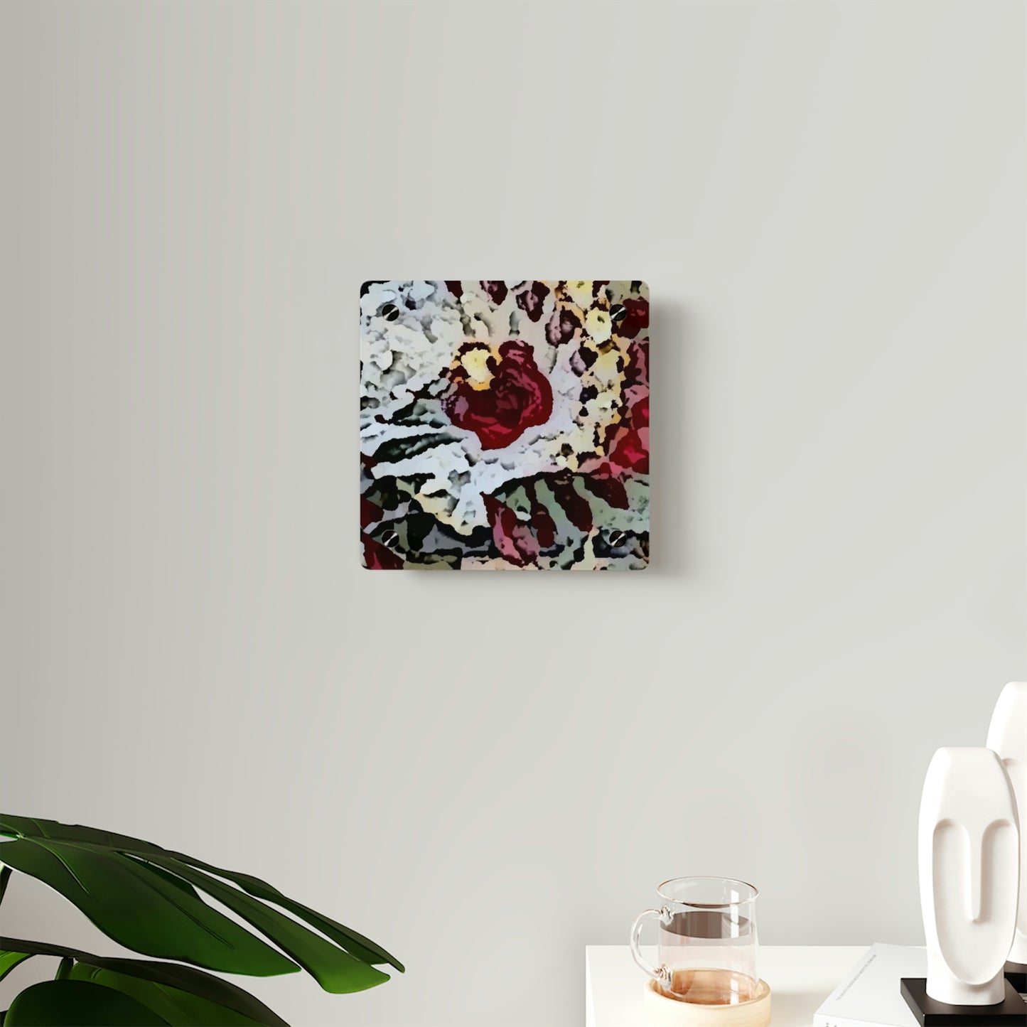 Acrylic Wall Art Panels ... "A Friendly Flower" ... Pointsettia 'Pointing' ... Original Works ... (Supplied Photograph) ...