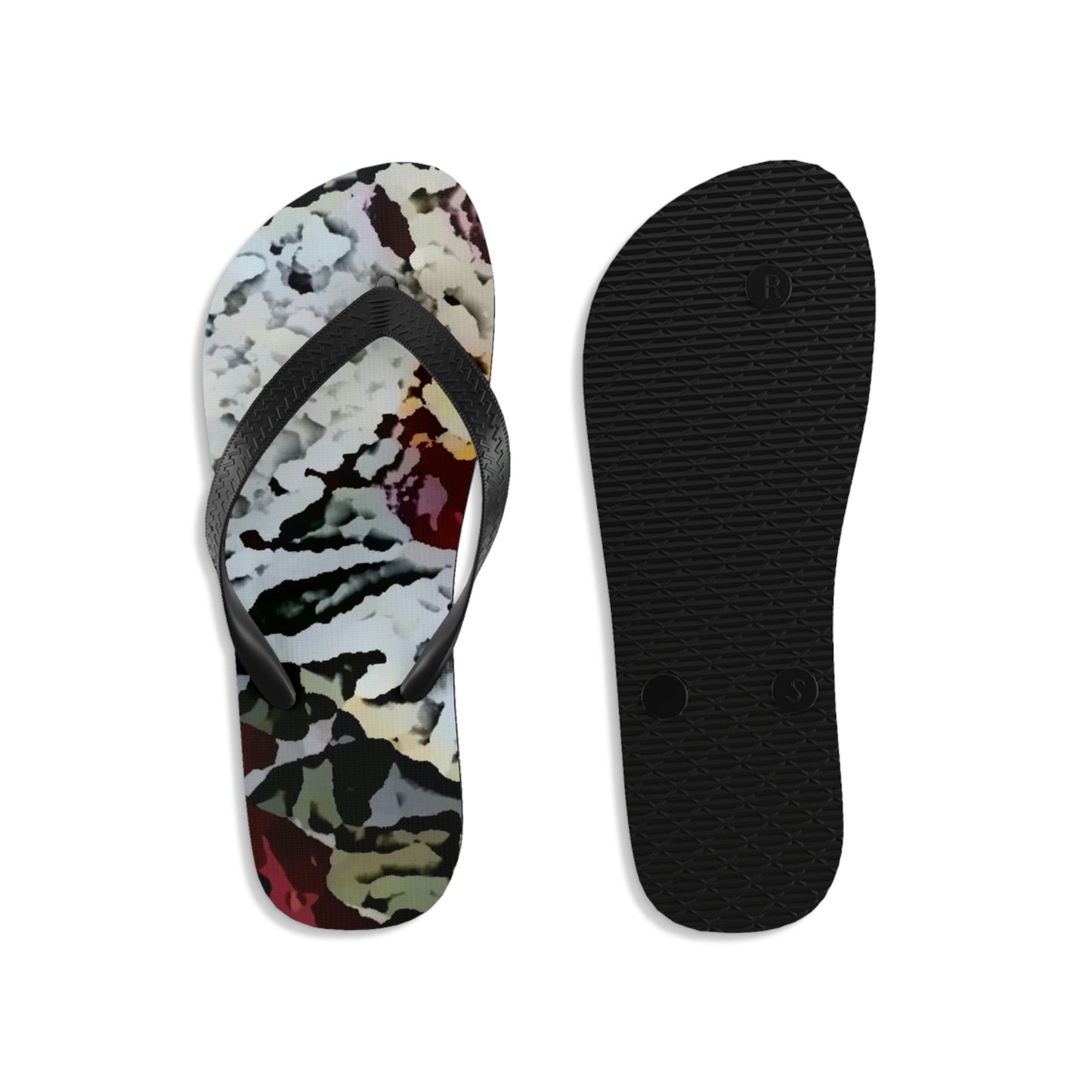 Unisex Flip-Flops ... "A Friendly Flower" ... Pointsettia 'Pointing' ... Original Works ... (Supplied Photograph) ...