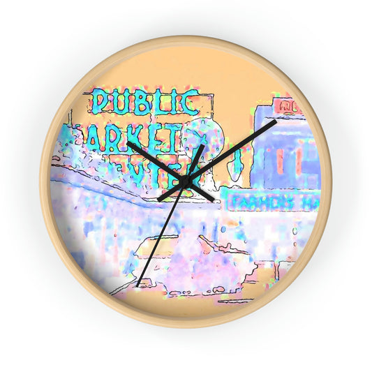 Wall clock ... 'Keep Time' ... The Market-Way ... "At Seattle's World Famous Pike Place Market."