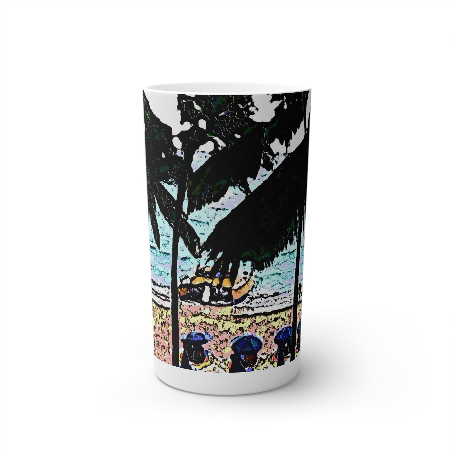 Conical Coffee Mugs (3oz, 8oz, 12oz) ... "A Beautiful Beach Amongst The Palms" ... The Outrigger Waikiki, Honolulu, Oahu ... Original Works ...