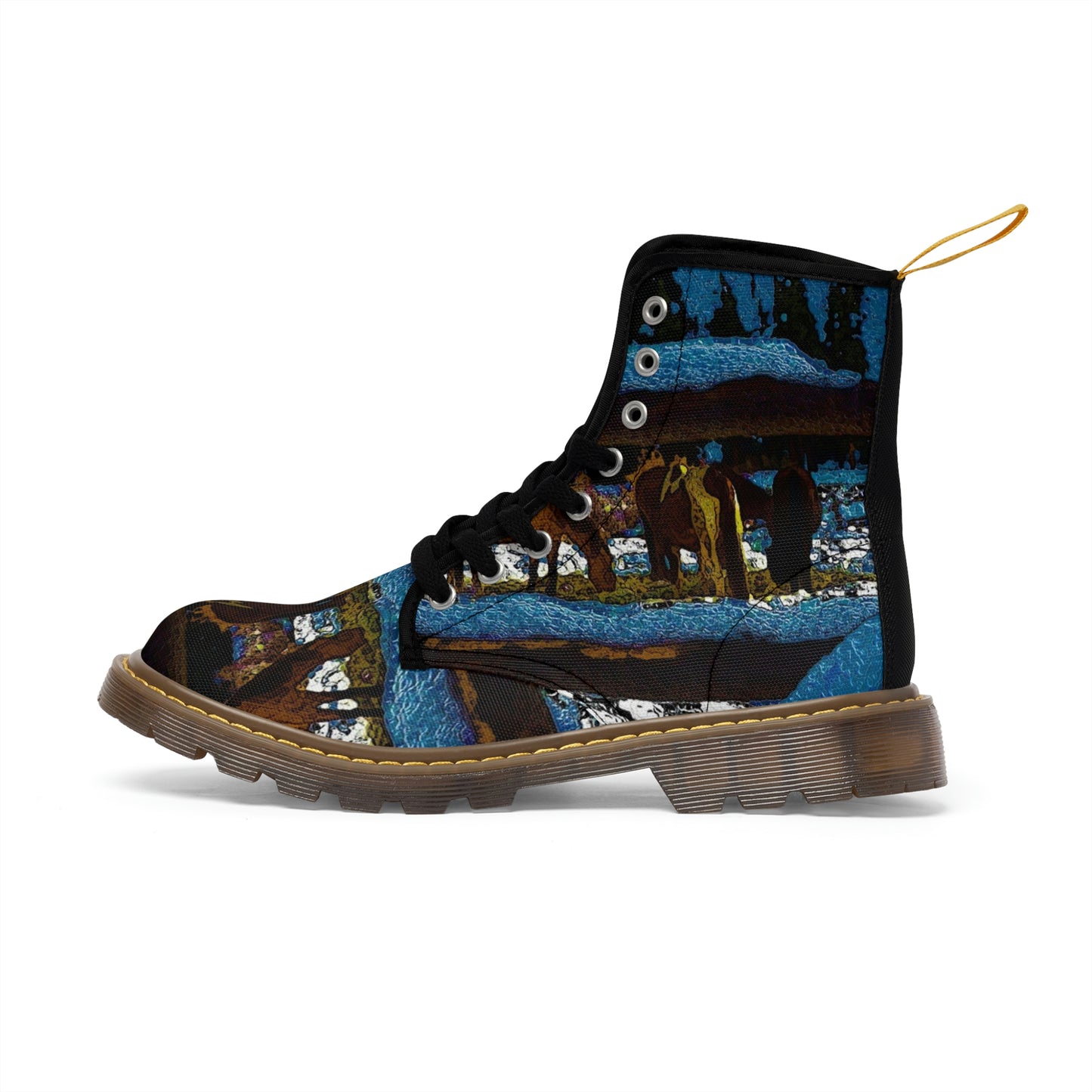 Women's Canvas Boots ...  A Horse ... A Saddle ...  Foraging Through The Snow ...  An_Asses 'Cry' ... Central Idaho, November 2022 ...  Original Works ..