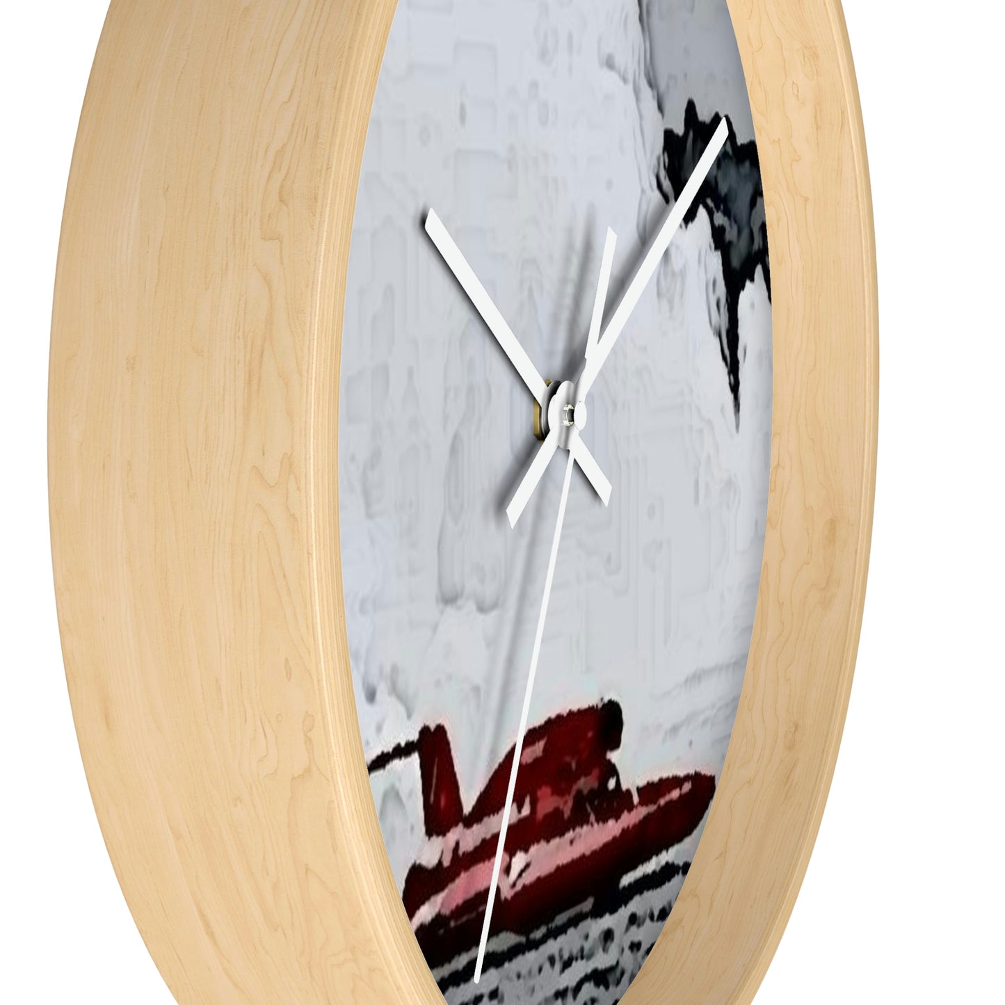 Wall clock ... Seattle Columbia Cup On Lake Washington ... "Dave Wilcox Heads For The Win" ... Associate Gift-Photo ... Original Works ...