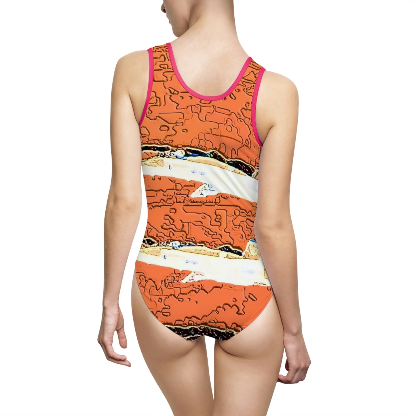 Women's Classic One-Piece Swimsuit ... Seattle Seafair ..."Blue Angels Run Over Lake Washington" ... Circa Mid 1980's ... Dr FJ Holt ... Original Works ...
