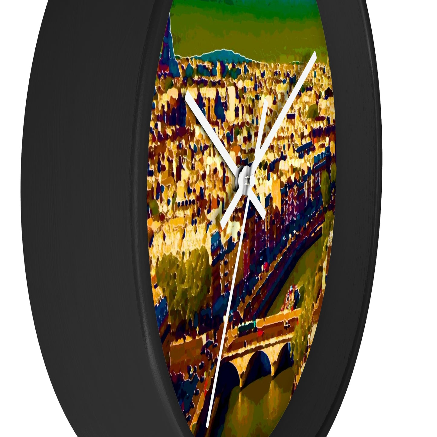 Wall clock ... Au Paris ... "Along The River Seine" ... Barbara Joan Bonnel-Holt: 1972 ... Original Works ...