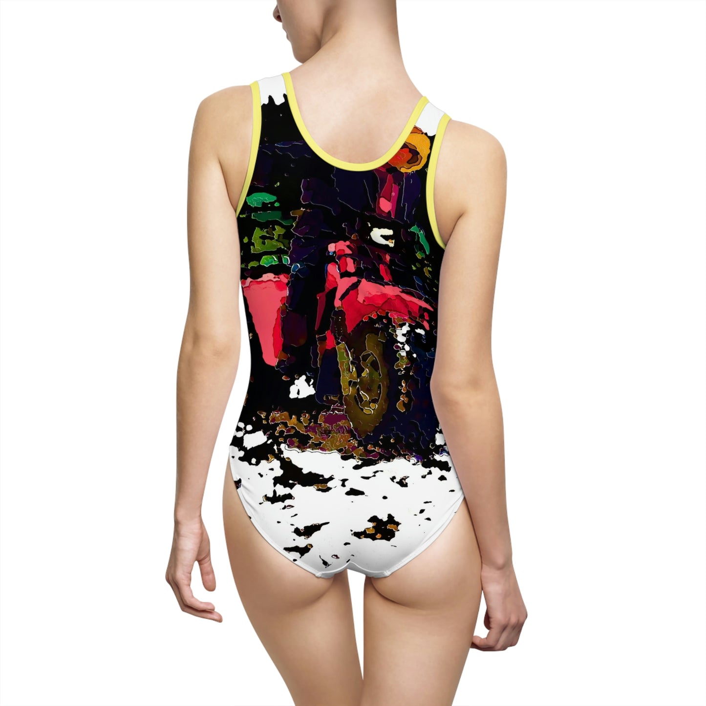 Women's Classic One-Piece Swimsuit .. Winter Action Inspiration: "Comfortable & Highly Stylized Under-clothing For The Wheeled Motorsports Enthusiast ... "