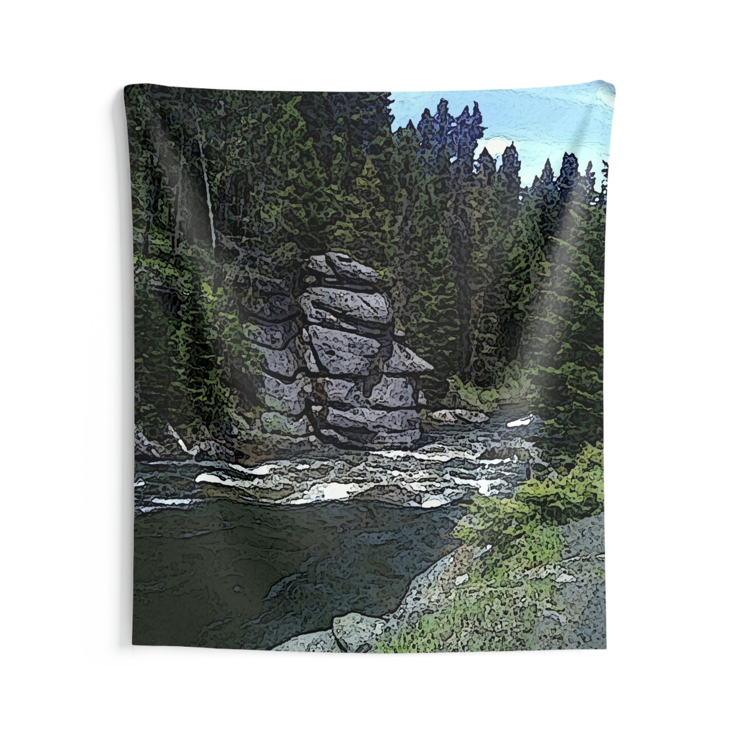 Indoor Wall Tapestries ... "I Am Innocent" ... Tricky-Dick Immortalized ... Nixon Rock: Along The River ... Central Idaho, Summer 2020 ... Original Works ...