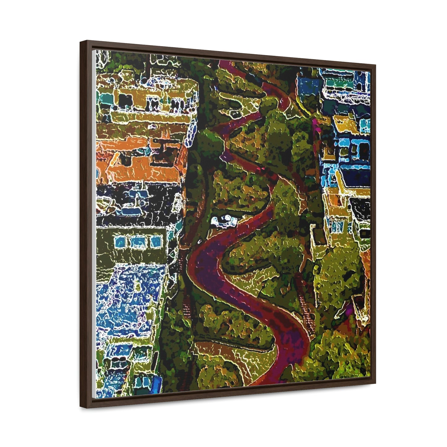Gallery Canvas Wraps, Square Frame ... A Crazy Street ... 'Eight Winding Curve-Switchbacks' ... "Lombard Street, San Francisco, CA' ... Family Archives: 1970's ... Original Works ...