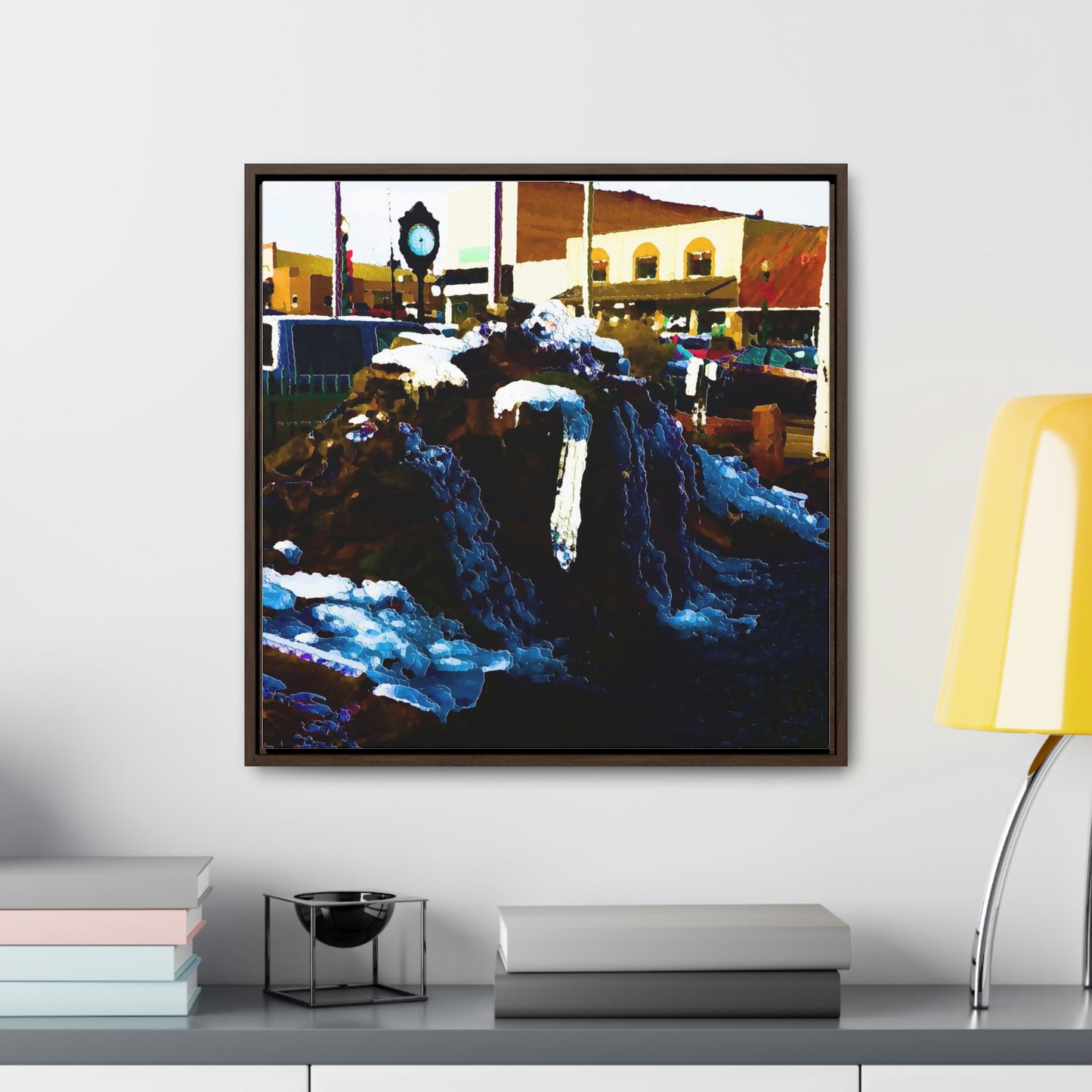 Gallery Canvas Wraps, Square Frame ...  "Ice & Water Sculpted" ... Downtown Grangeville, Idaho ... Adjacent To Irwin Pharmacy ... 5Jan23 ... Original Works ...