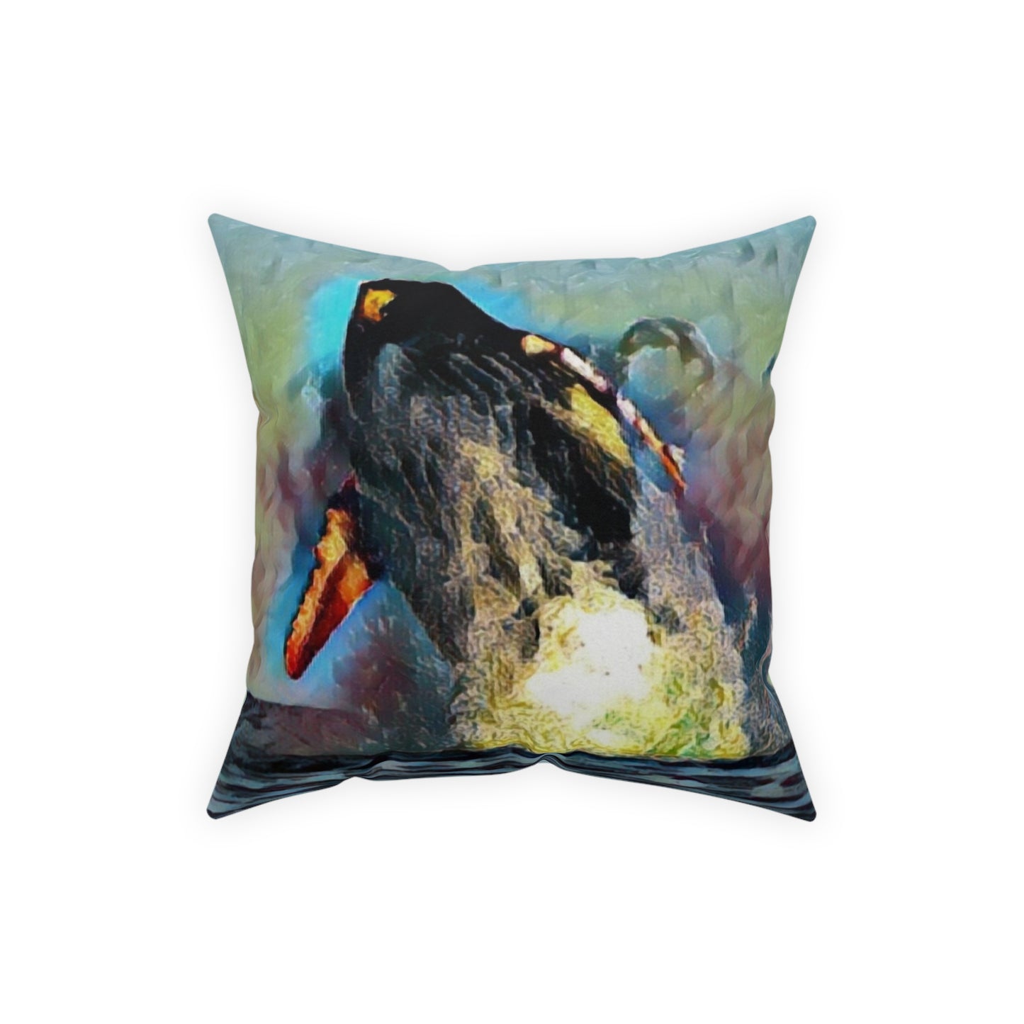 Broadcloth Pillow ... An Extraordinary Humpback Breach ... 'With Explosive Energy' ... Family Archives (KPH) ... Circa: 21st Century. Maui, HI ... Original Works ...