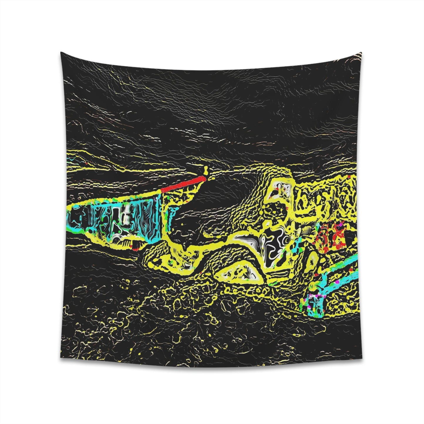 Printed Wall Tapestry ... "Snow Vehicle In Snow Storm At-Rest" ... Circa 12Mar23 ... Central Idaho ... 18-Hours Rendering Time: Original Works ...