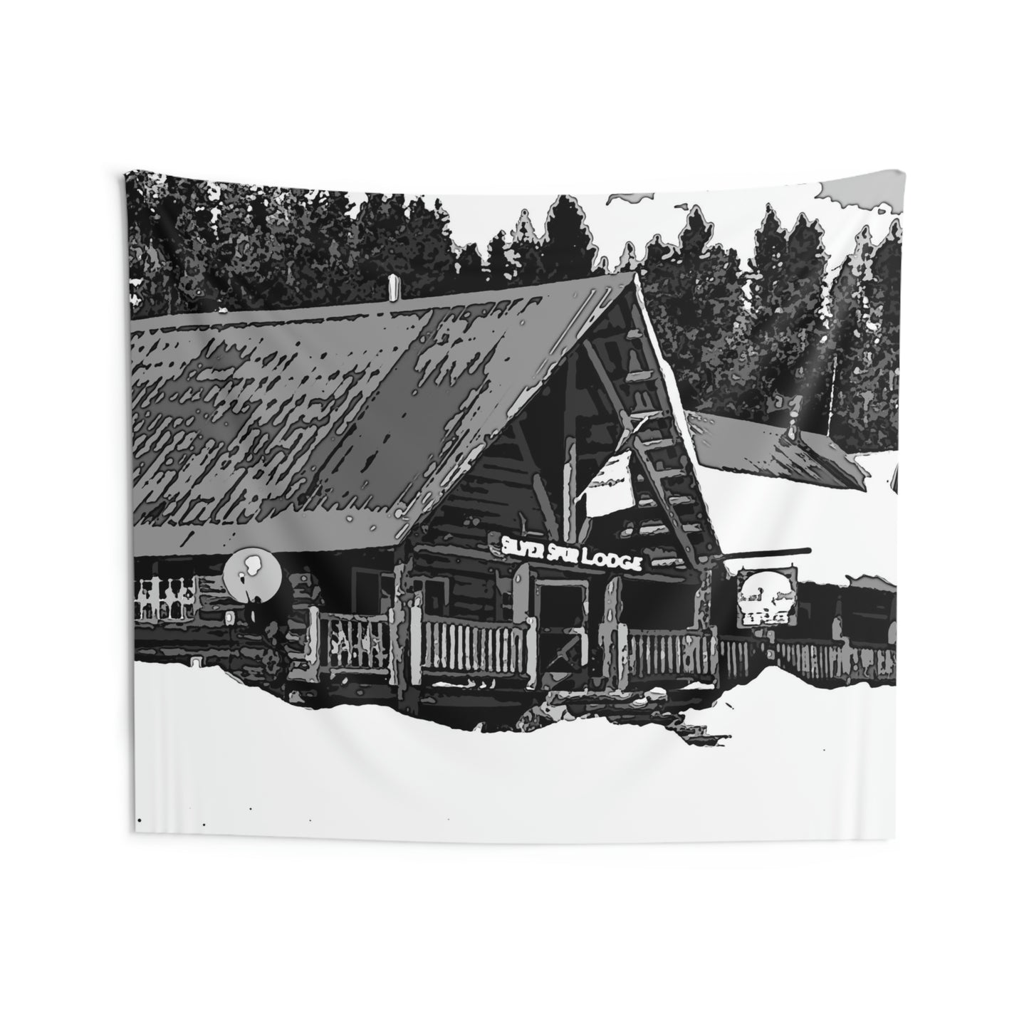 Indoor Wall Tapestries ... A Beautiful Lodge & Back-Country Outfitter In A Mountain Town ... 'Dixie, Idaho, November 2022' ... Original Works ...