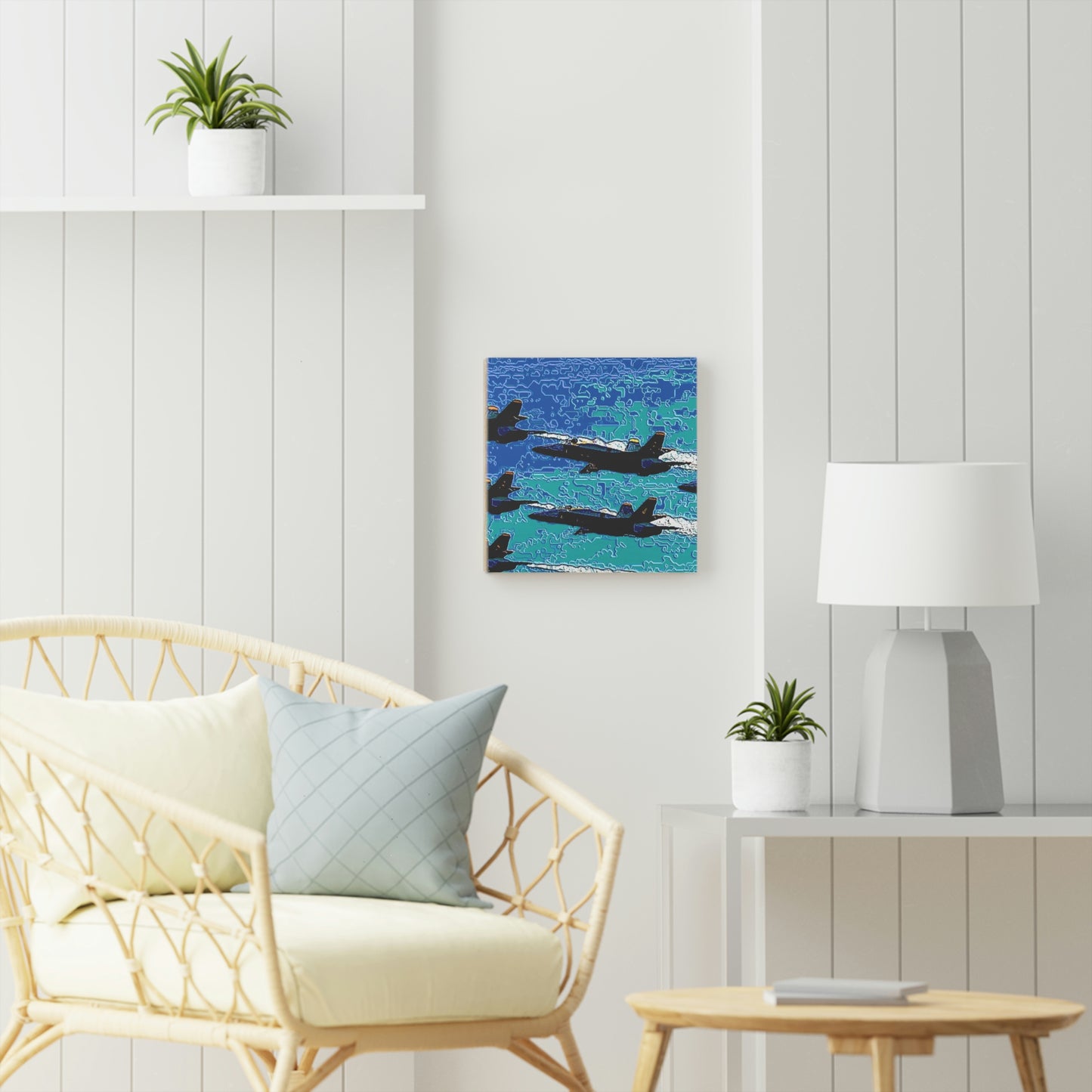 Wood Canvas ... Seattle Seafair ..."Blue Angels Run Over Lake Washington" ... Circa Mid 1980's ... Dr FJ Holt ... Original Works ...