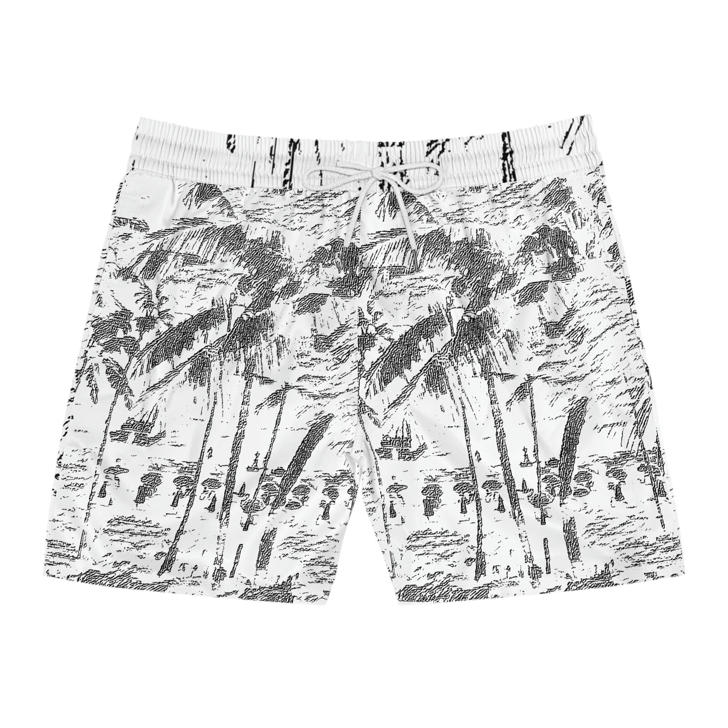 Men's Mid-Length Swim Shorts (AOP) ... "The Royal Hawai'ian: Waikiki Beach_Beach" ... Honolulu, HI ... October 2014 (Halloween) ... Original Works ...