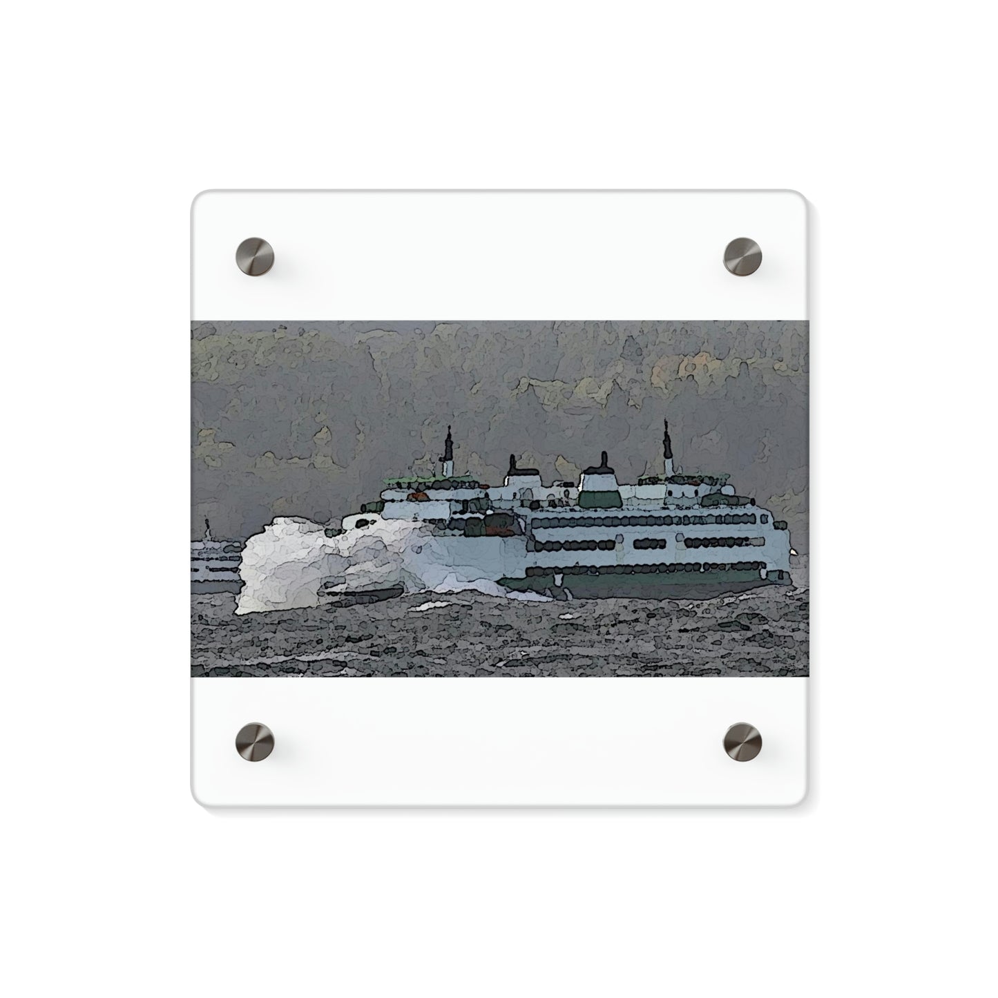 Acrylic Wall Art Panels ... WADOT Ferry Crossing ... "A Very Rough Day" ... Mulkiteo Route ... Family Archives ... Early 1990's' ... Original Works ...