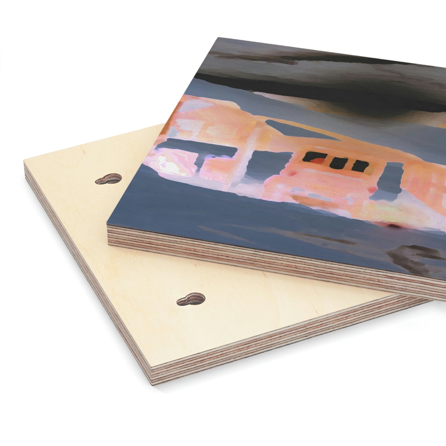 Wood Canvas ... Sunrise: 26Dec22, Boxing Day ... Color Inversion-Oilification-Cartooning-Embossing ...