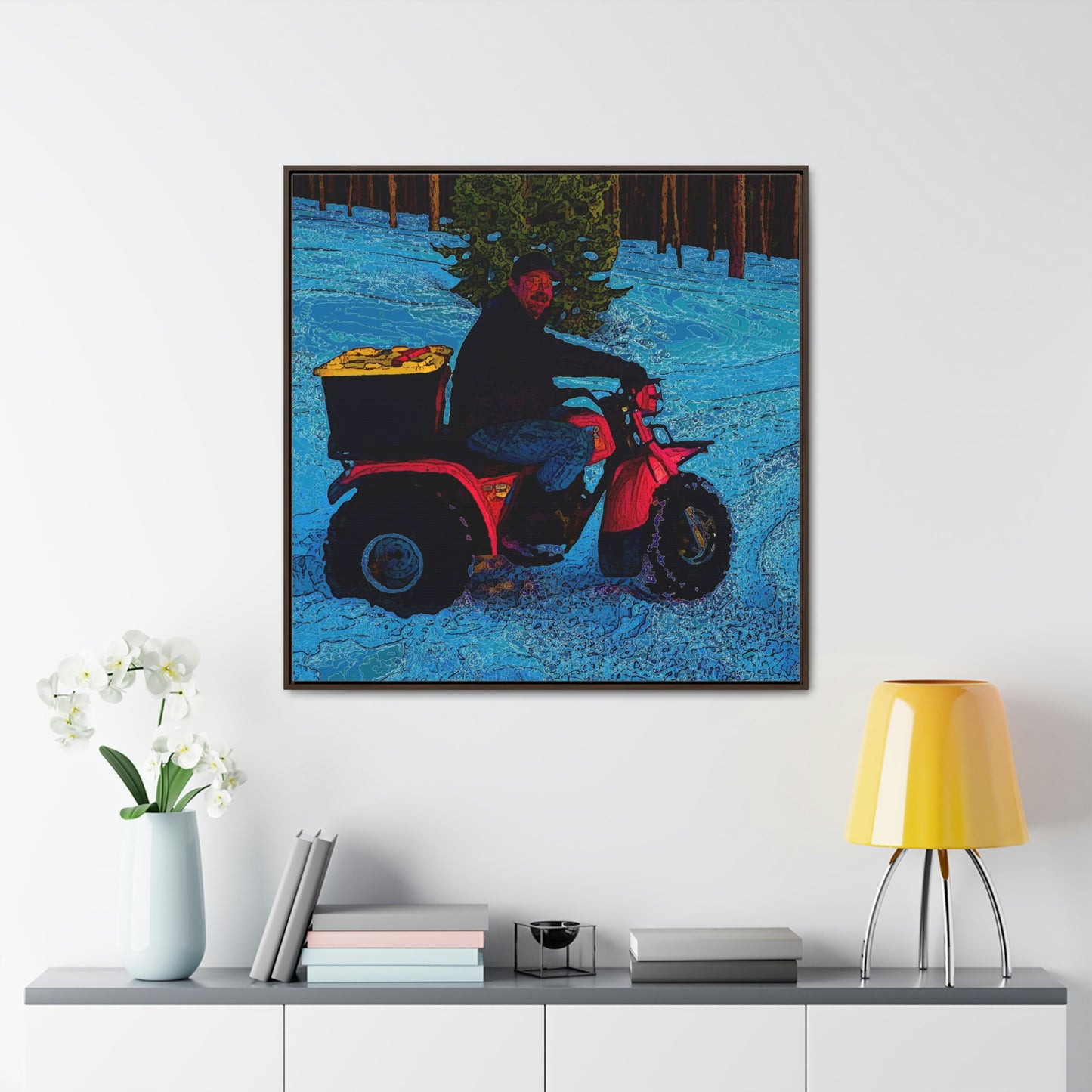 Gallery Canvas Wraps, Square Frame ... There's 2-Wheelin ... There's 4-Wheelin ... 'And-Of-Course' ... "There's 3-Wheelin-In-The-Snow" ...  Original Works ...
