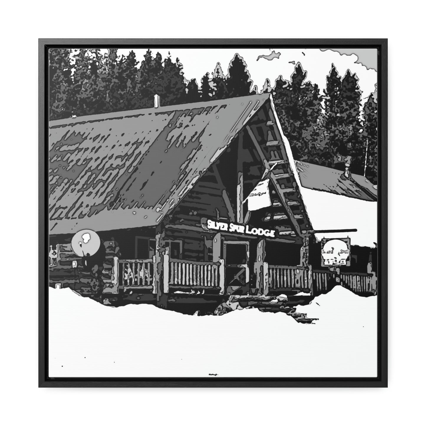 Gallery Canvas Wraps, Square Frame ... A Beautiful Lodge & Back-Country Outfitter In A Mountain Town ... 'Dixie, Idaho, November 2022' ... Original Works ...