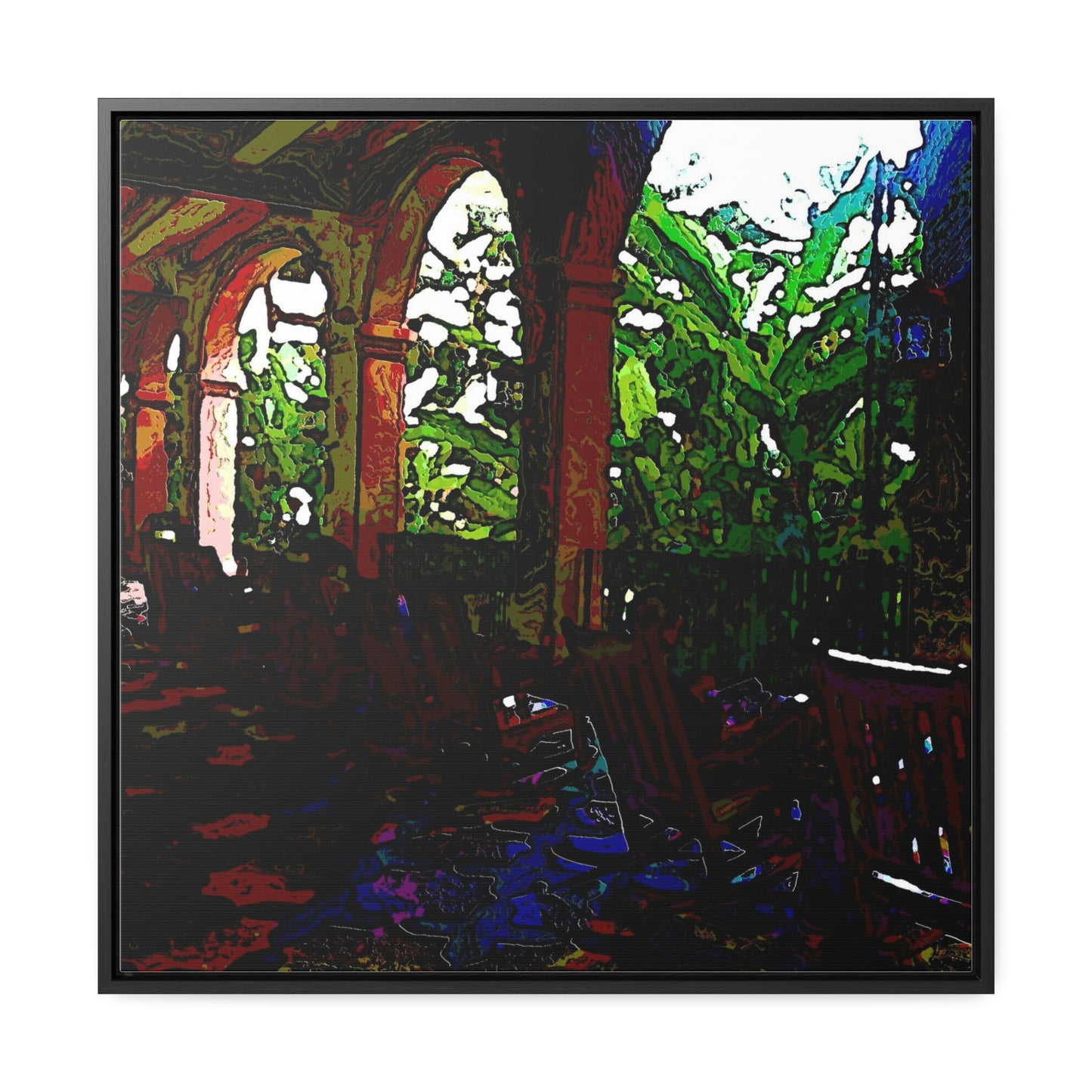 Gallery Canvas Wraps, Square Frame ...  Lanai & Rocking Chairs At: 'The Pink Palace' ... The Royal Hawai'ian ... Honolulu, HI ... '27Oct2014' ... Original Works ...