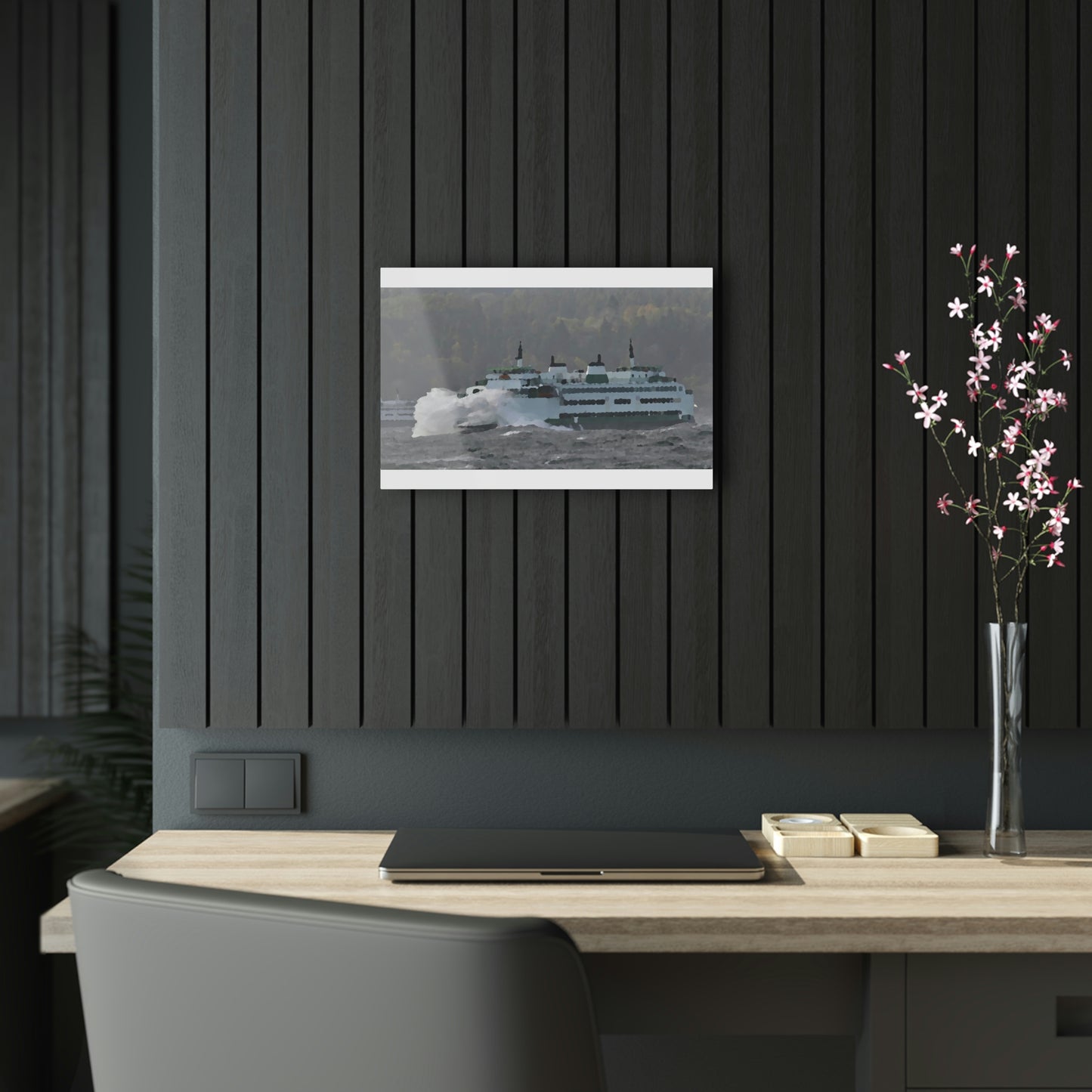 Acrylic Prints ... WADOT Ferry Crossing ... "A Very Rough Day" ... Mulkiteo Route ... Family Archives ... Early 1990's' ... Original Works ...