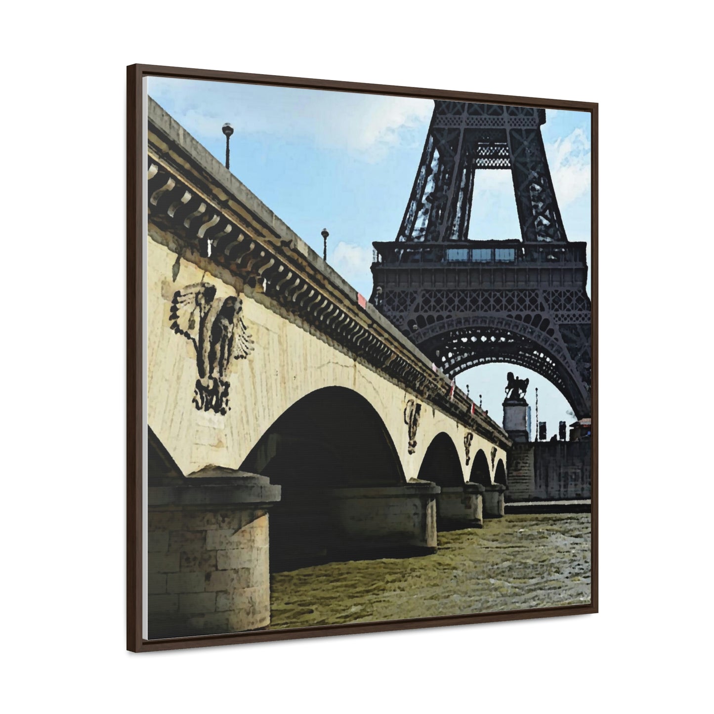 Gallery Canvas Wraps, Square Frame ...  Le Tour D'Eiffel ..."Along The Water" ... Barbara Joan Bonnell-Holt ... Le Voyage De Paris: 1972 ... Original Works ...
