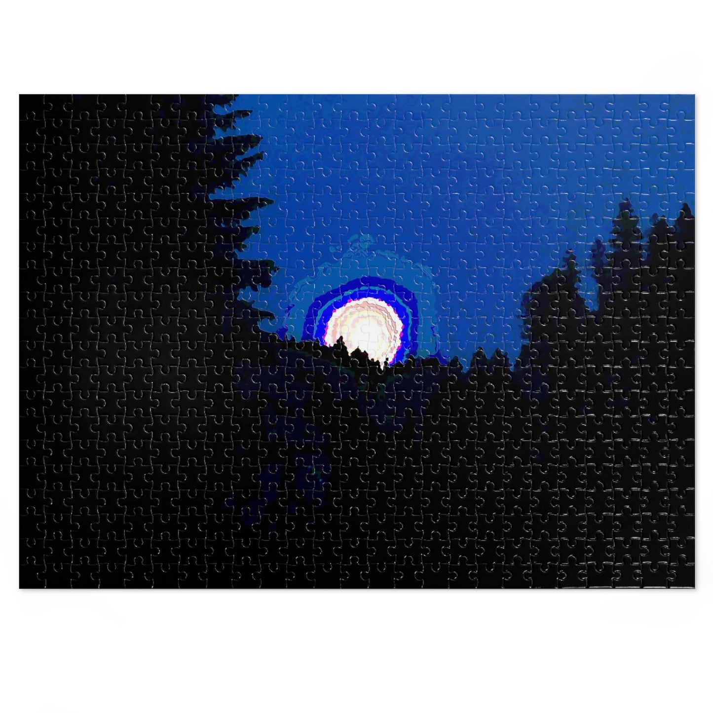 Jigsaw Puzzle (30, 110, 252, 500,1000-Piece) ... "The Road Home" ...' Over The River & Through The Woods To? ...' ... Moonscape Near Elk City, Idaho ... Original Works ... 5Jan23 ...