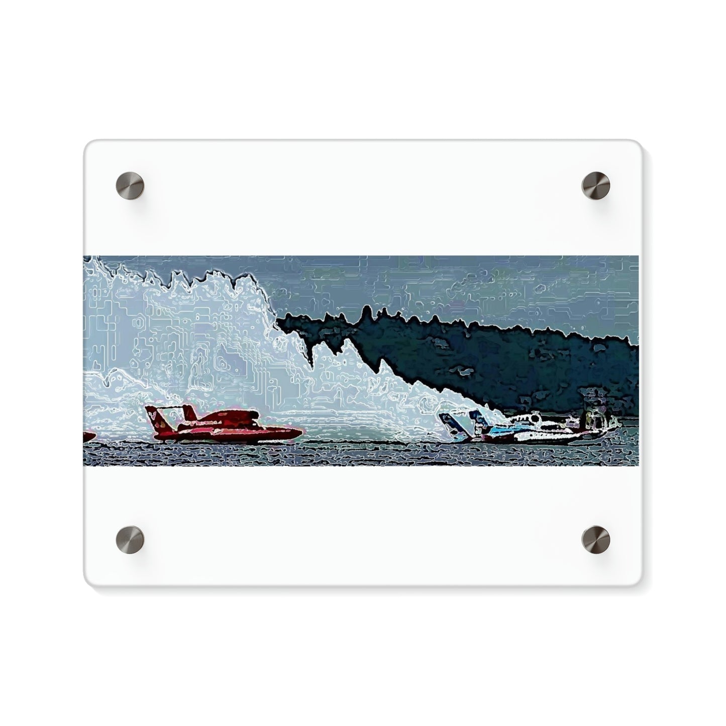 Acrylic Wall Art Panels ... Seattle Columbia Cup On Lake Washington ... "Dave Wilcox Heads For The Win" ... Associate Gift-Photo ... Original Works ...