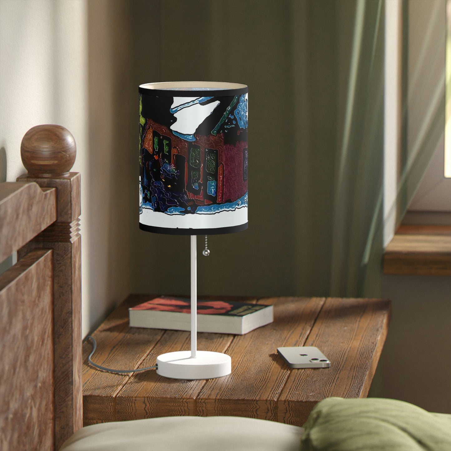 Lamp on a Stand, US|CA plug ... "A Rider Passeth-Through-It" ... Colors Galore & A Bit Of Impressionism ... Original Works. Winter 2021. Central Idaho. Rendering Time: 12 Hours ...