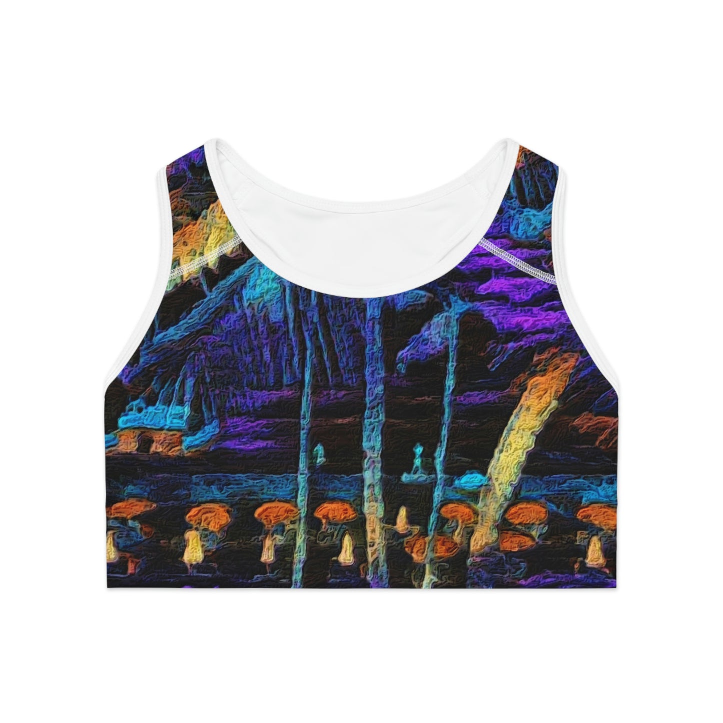 Sports Bra (AOP) ... "The Royal Hawai'ian: Waikiki Beach_Beach" ... Honolulu, HI ... Ocotber 2014 (Halloween) ... Original Works ...