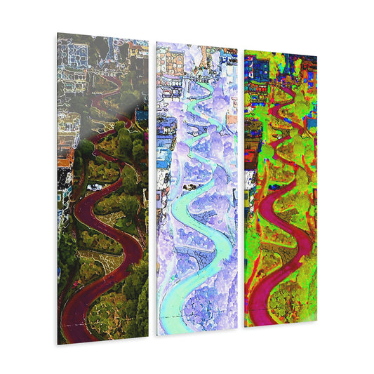 Acrylic Prints (Triptych) ... A Crazy Street ... 'Eight Winding Curve-Switchbacks' ... "Lombard Street, San Francisco, CA' ... Family Archives: 1970's ... Original Works ...