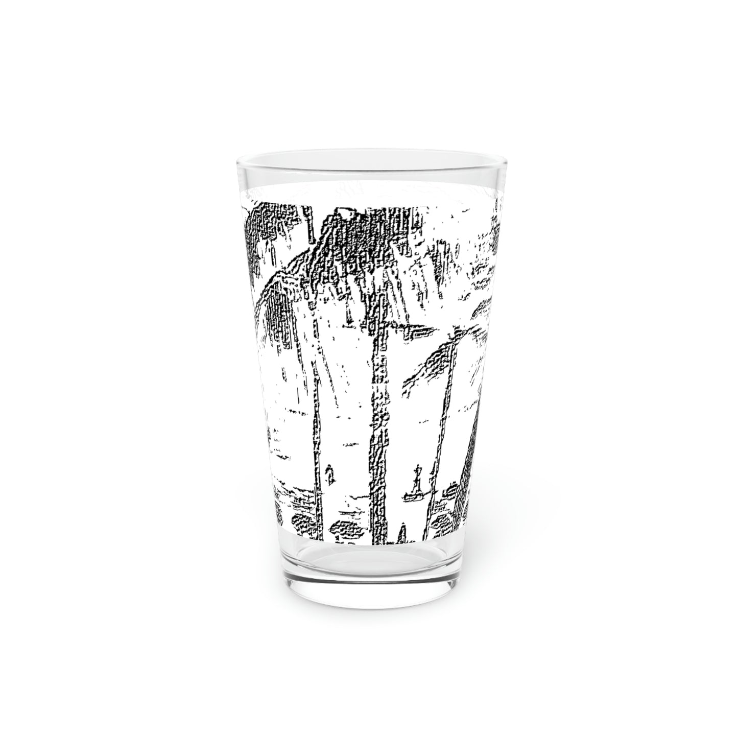 Pint Glass, 16oz ... "The Royal Hawai'ian: Waikiki Beach_Beach" ... Honolulu, HI ... Ocotber 2014 (Halloween) ... Original Works ...
