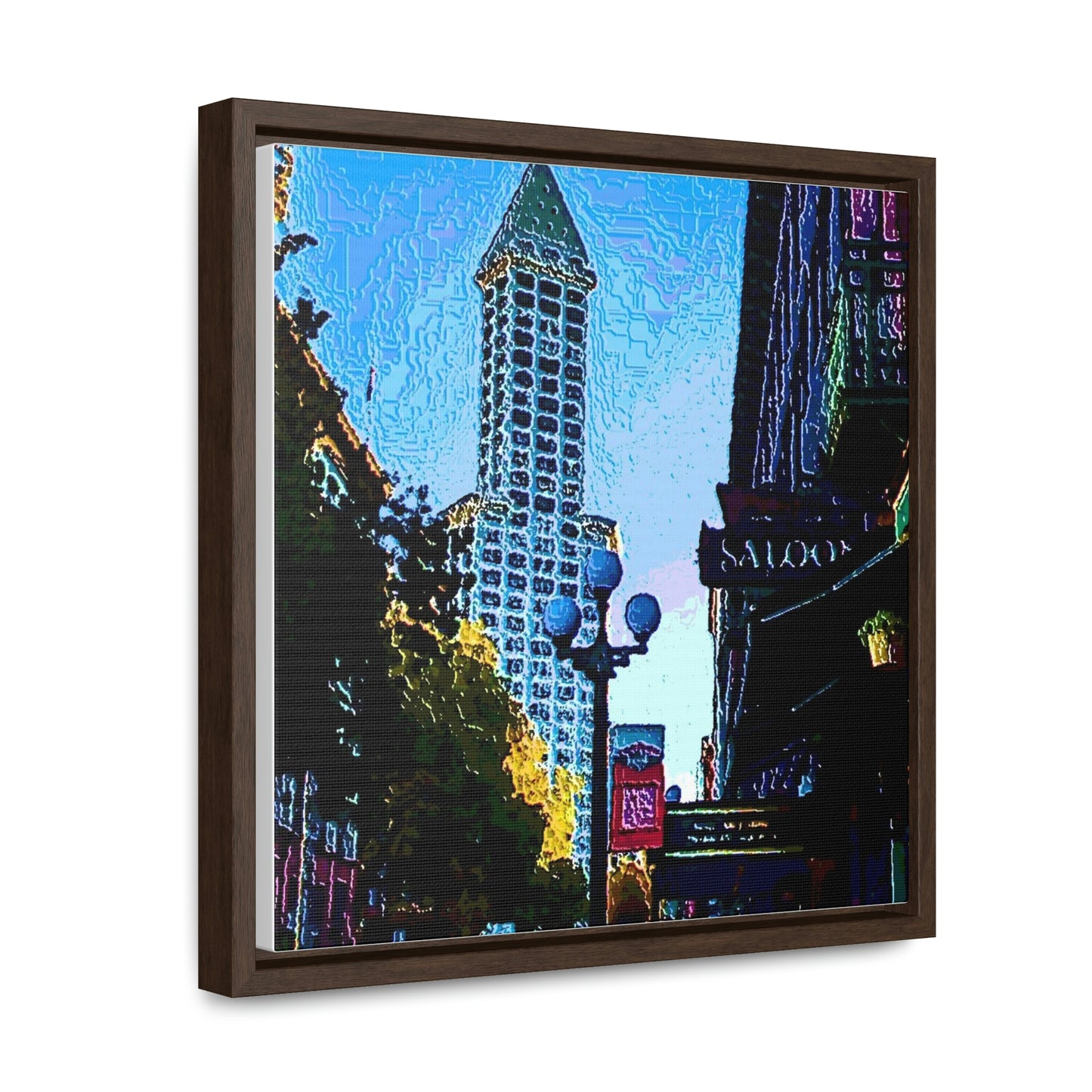 Gallery Canvas Wraps, Square Frame ...  Pioneer Square & Smith Tower ... 'That World Famous View' ... Colleague Supplied Photo ... Original Works ...