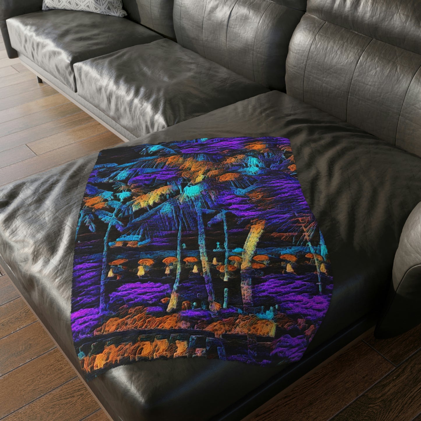 Velveteen Minky Blanket (Two-sided print) ... "The Royal Hawai'ian: Waikiki Beach_Beach" ... Honolulu, HI ... October 2014 (Halloween) ... Original Works ...