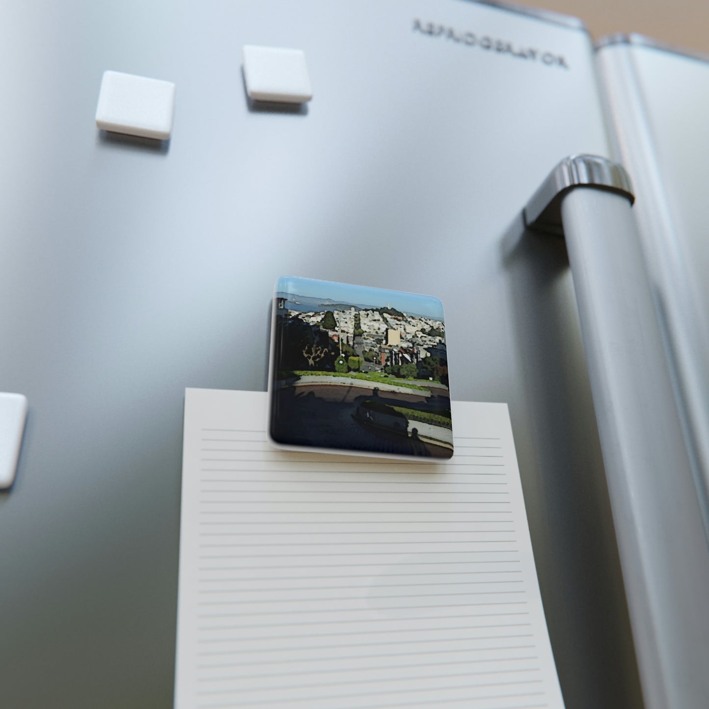 Porcelain Magnet, Square ... "Lombard Street San Francisco, CA, USA" ... Family Archives 1970's ... Original Works ...