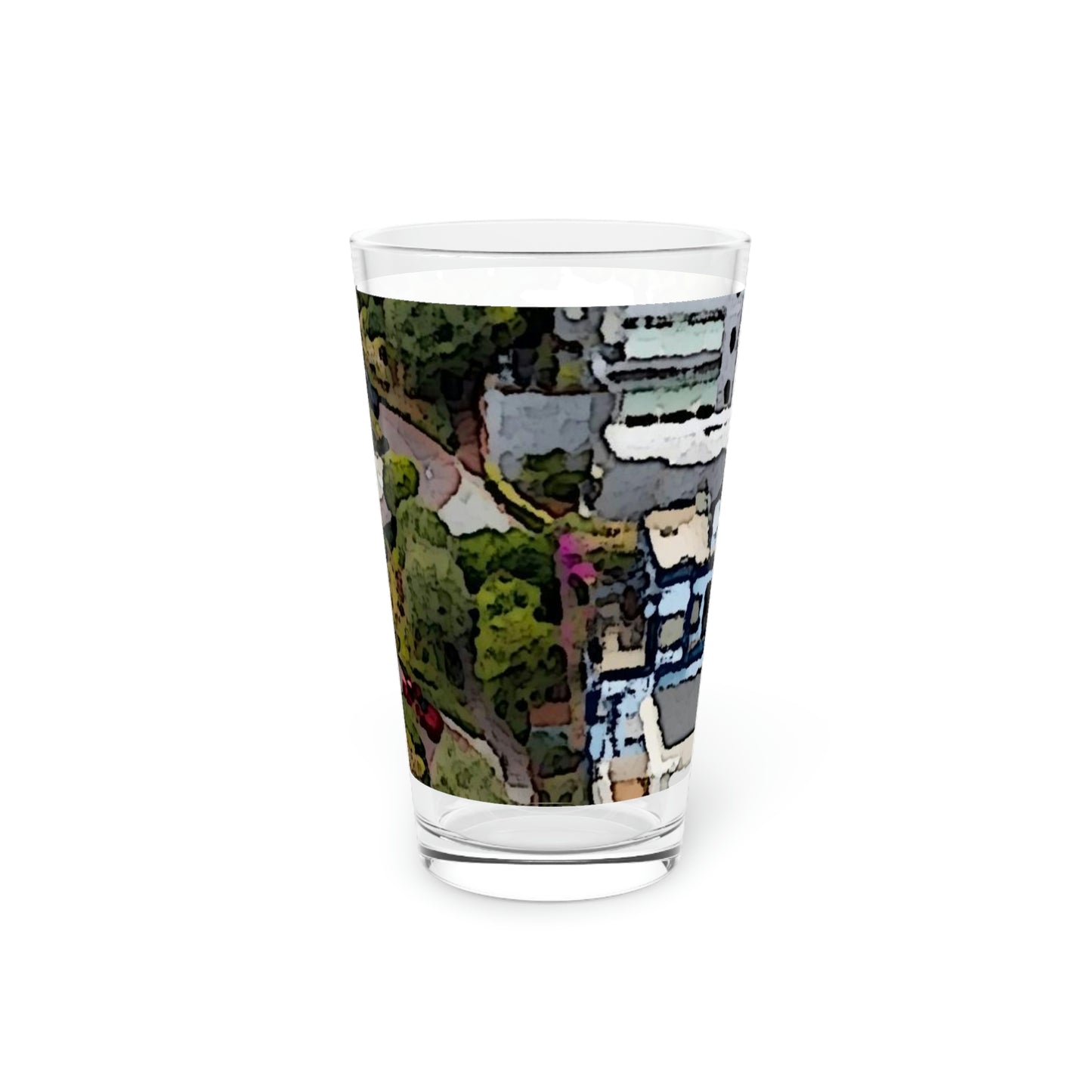 Pint Glass, 16oz ... A Crazy Street ... 'Eight Winding Curve-Switchbacks' ... "Lombard Street, San Francisco, CA' ... Family Archives: 1970's ... Original Works ...