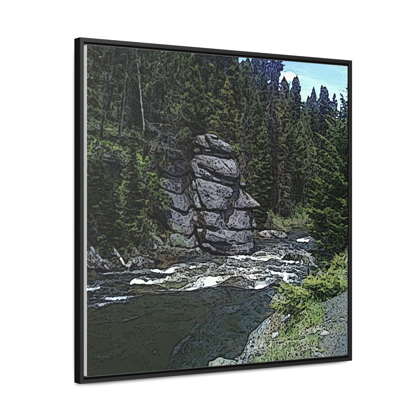 Gallery Canvas Wraps, Square Frame ...  "I Am Innocent" ... Tricky-Dick Immortalized ... Nixon Rock: Along The River ... Central Idaho, Summer 2020 ... Original Works ...