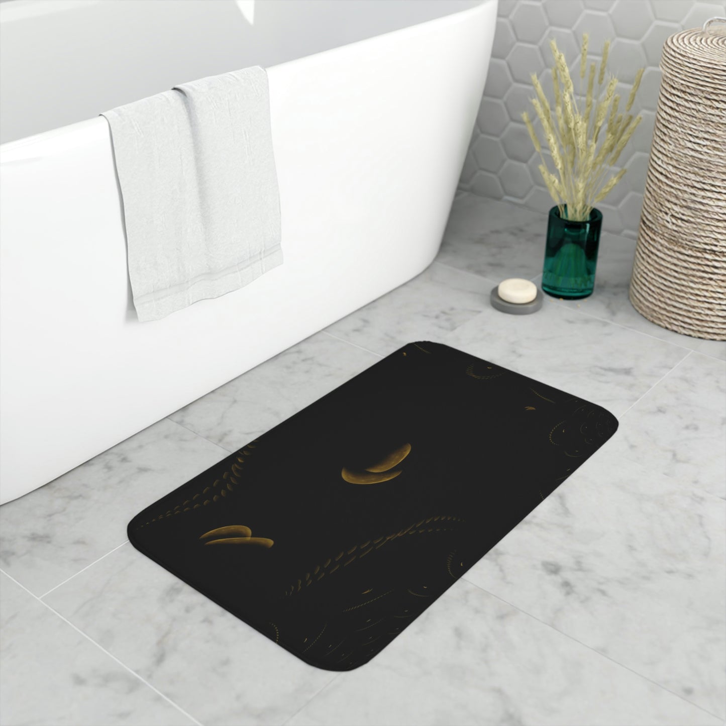 Memory Foam Bath Mat ... Regardez-La-Lune ... "One Shot: Moon Only: Processed 16 Hours ..." ...