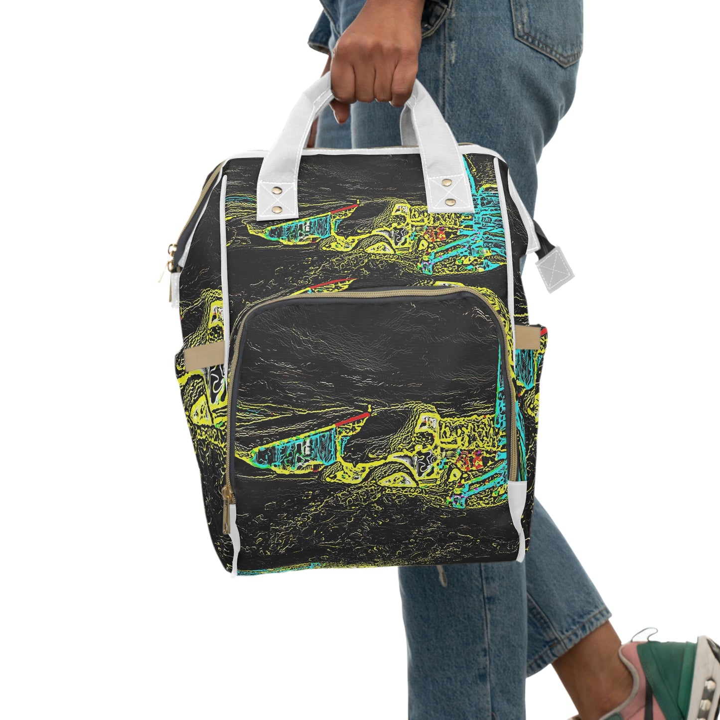 Multifunctional Diaper Backpack ...  "Snow Vehicle In Snow Storm At-Rest" ... Circa 12Mar23 ... Central Idaho ... 18-Hours Rendering Time: Original Works ...