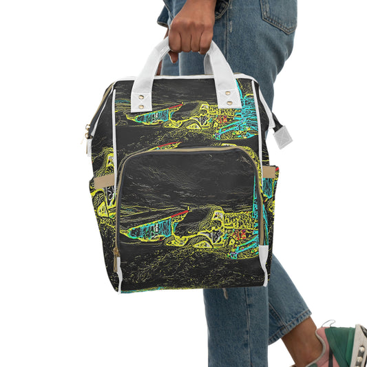 Multifunctional Diaper Backpack ...  "Snow Vehicle In Snow Storm At-Rest" ... Circa 12Mar23 ... Central Idaho ... 18-Hours Rendering Time: Original Works ...