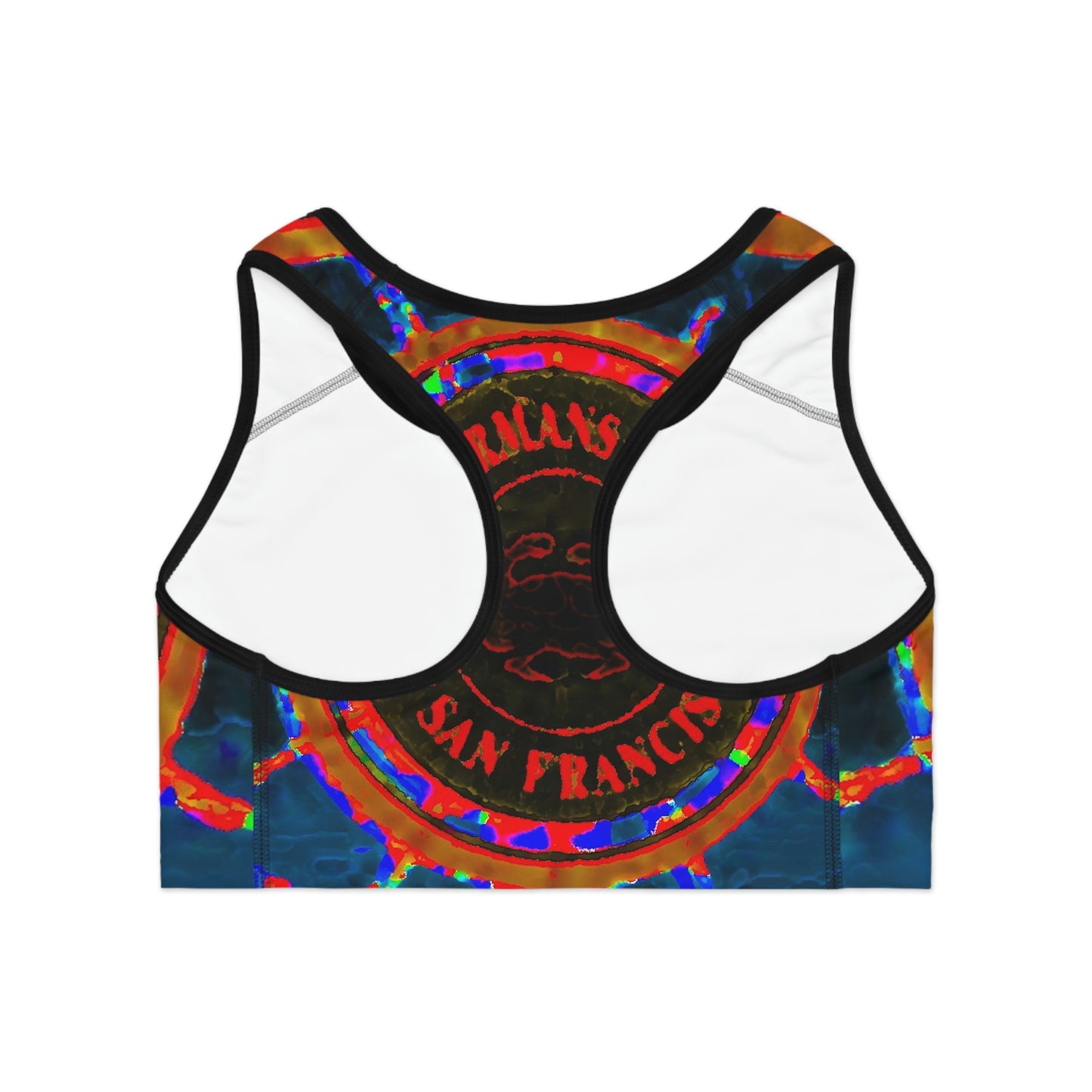 Sports Bra (AOP) ... "No.9 Fishermen's Grotto - Fishermen's Wharf, SF, California" ... Family Archives: 1970's ... Original Works ...