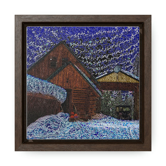 Gallery Canvas Wraps, Square Frame ... A Litle Bit Of Color ...  A Little Bit Of Van Gogh ... A Little Bit Of Vertigo ... "And Away You Go With The Snow .." Original Works: Rendering Time: 16 Hours ...
