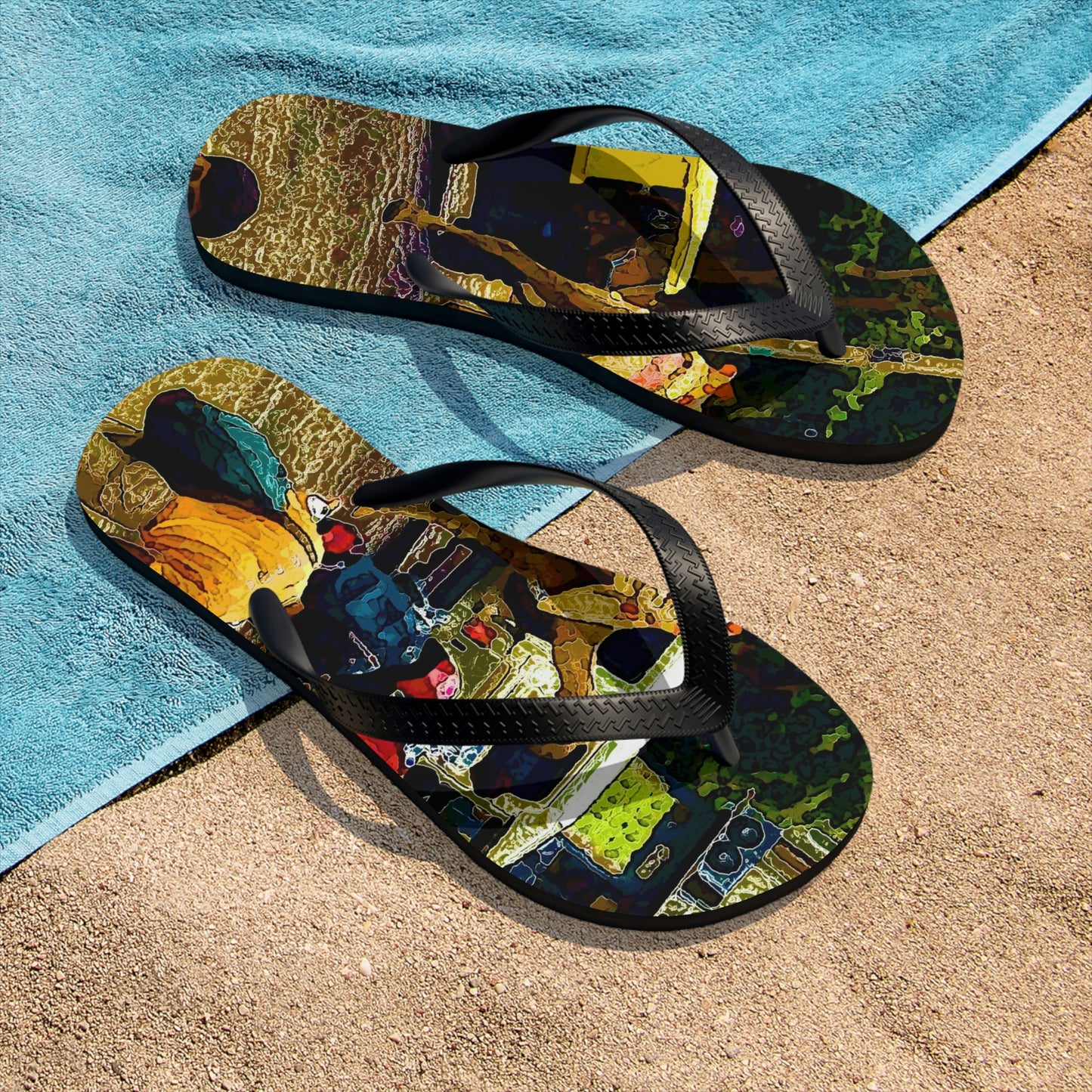 Unisex Flip-Flops ... "Truckin'-Up-To-Buffalo ... 'Oops - Wrong Country' ... Truckin'-Up-To-New Delll -'E' ... " ... (Delhi, India) ... 5July2007. Original Works ...