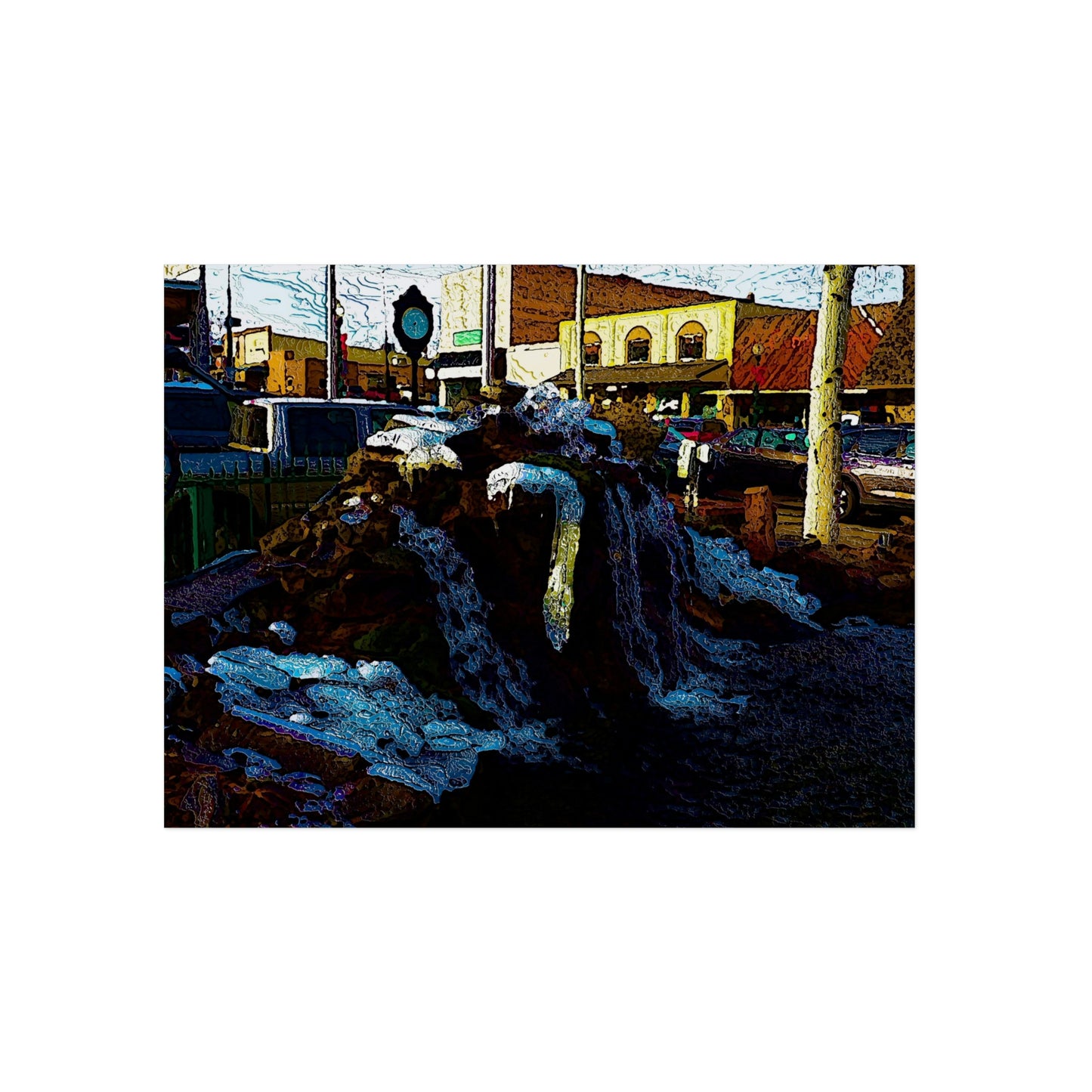 Aluminum Composite Panels ... Sculpted ... "Ice & Water Scape" ... Downtown Grangeville, Idaho, USA (Irwin's Pharmacy) ... 4Jan23 ... Original Works ...