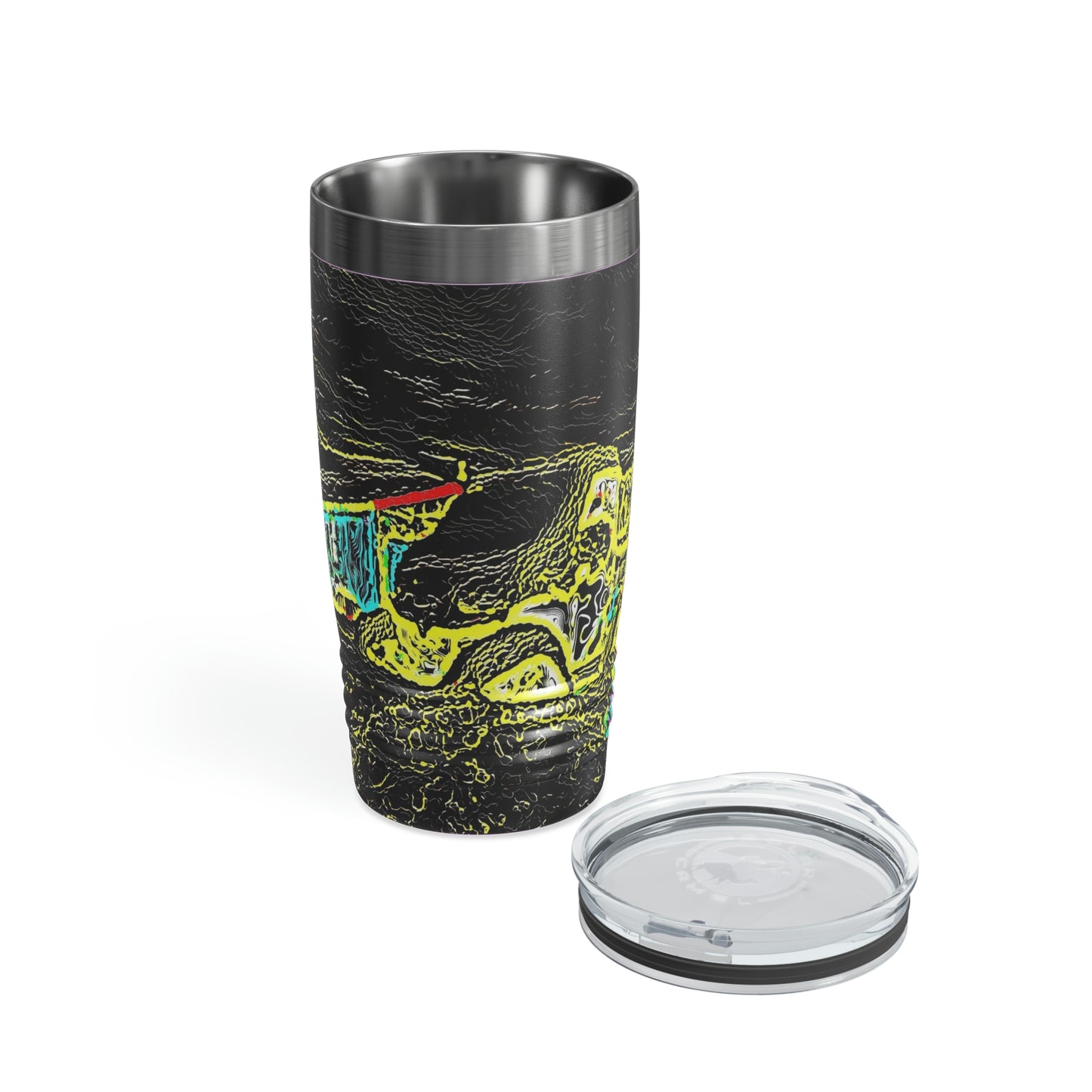 Ringneck Tumbler, 20oz ... "Snow Vehicle In Snow Storm At-Rest" ... Circa 12Mar23 ... Central Idaho ... 18-Hours Rendering Time: Original Works ...