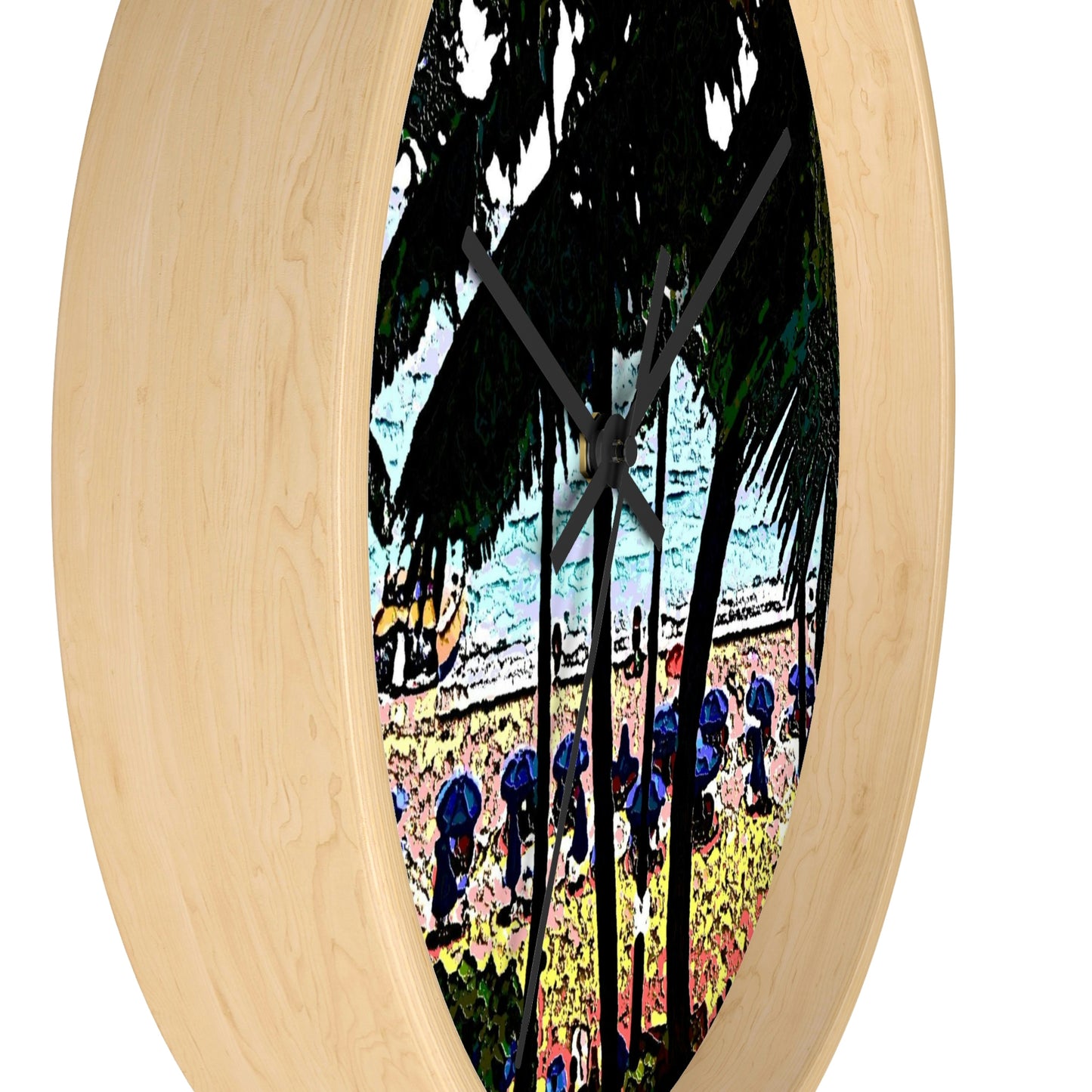 Wall Clock ... "A Beautiful Beach Amongst The Palms" ... The Outrigger Waikiki, Honolulu, Oahu ... Original Works ...