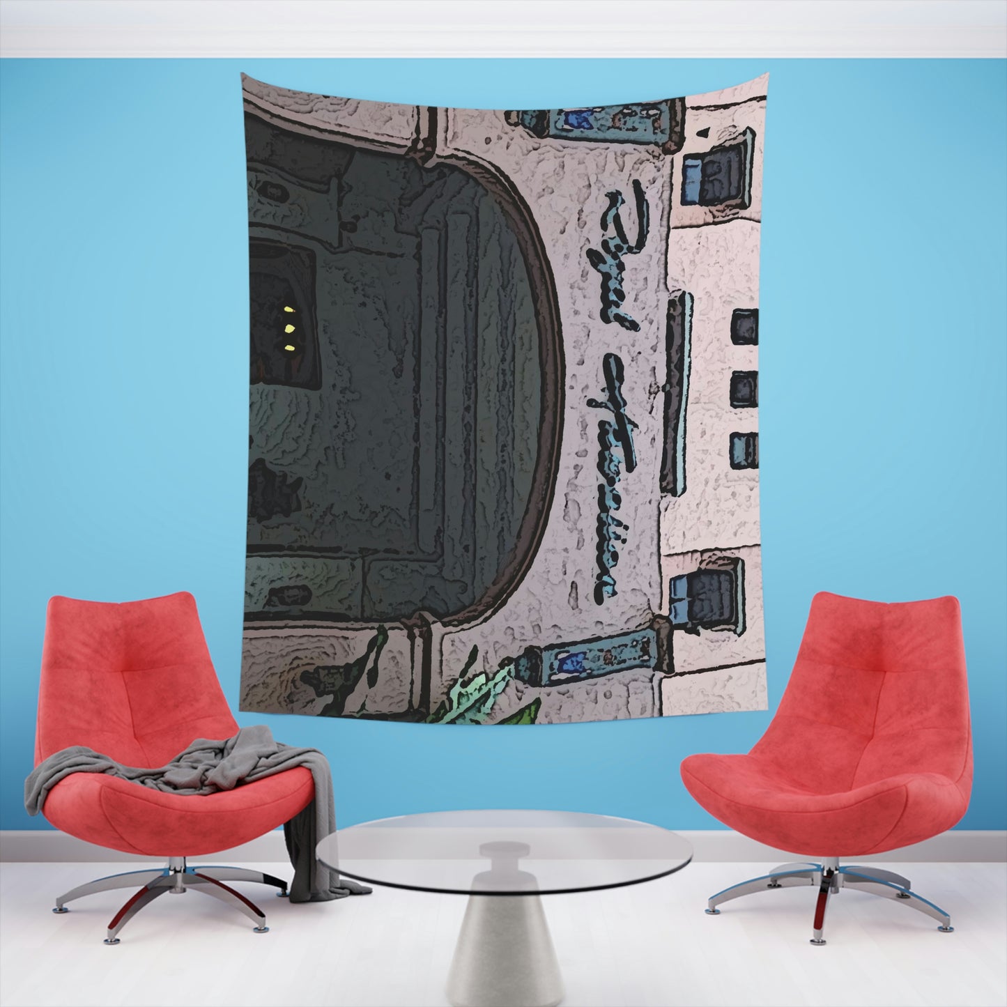 Printed Wall Tapestry ...  "La Grande Entree" At: 'The Pink Palace' ... The Royal Hawai'ian ... Honolulu, HI ... '27Oct2014' ... Original Works ...