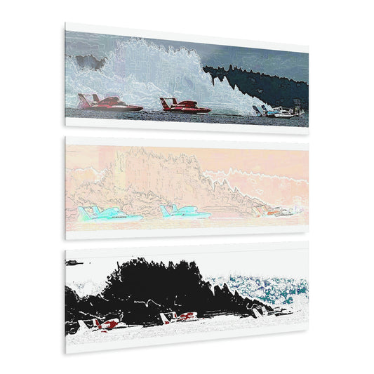 Acrylic Prints (Triptych)... Seattle Columbia Cup On Lake Washington ... "Dave Wilcox Heads For The Win" ... Associate Gift-Photo ... Original Works ...
