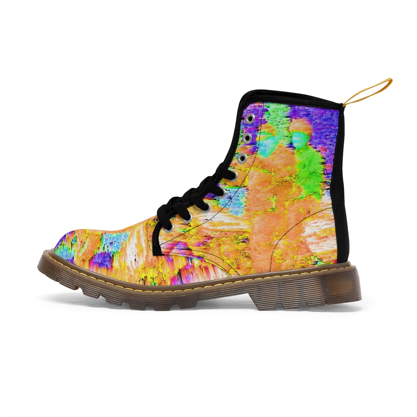 Men's Canvas Boots ... "Hang On Babe ... Fuel Level's Low ... Gotta Hit The Juice For A Bit ... Expect 150mph For-A-Stretch'  ... Original Works ...