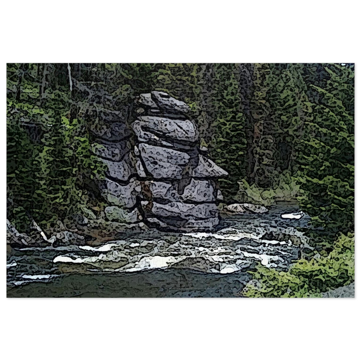 Jigsaw Puzzle (30, 110, 252, 500,1000-Piece) ..."I Am Innocent" ... Tricky-Dick Immortalized ... Nixon Rock: Along The River ... Central Idaho, Summer 2020 ... Original Works ...