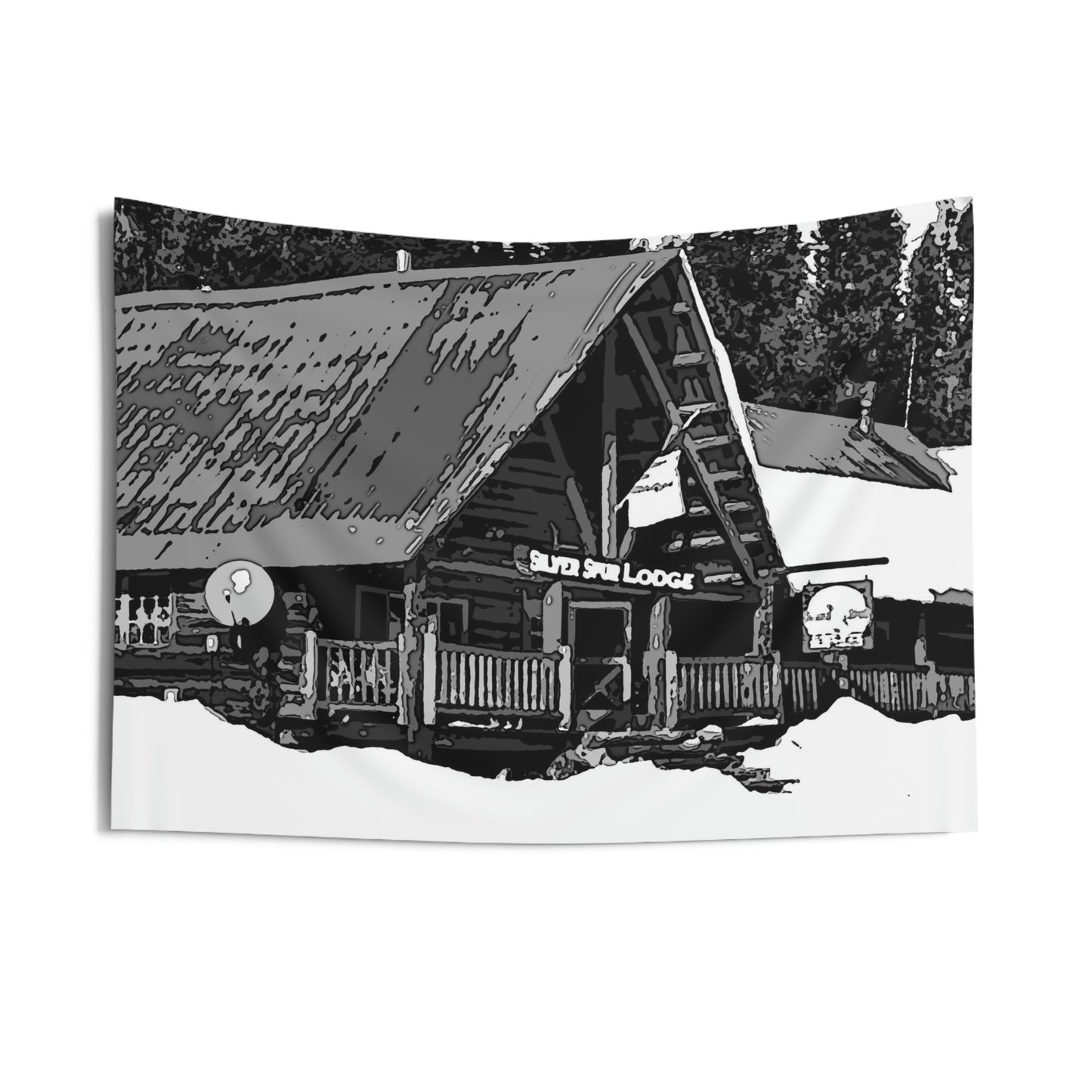 Indoor Wall Tapestries ... A Beautiful Lodge & Back-Country Outfitter In A Mountain Town ... 'Dixie, Idaho, November 2022' ... Original Works ...