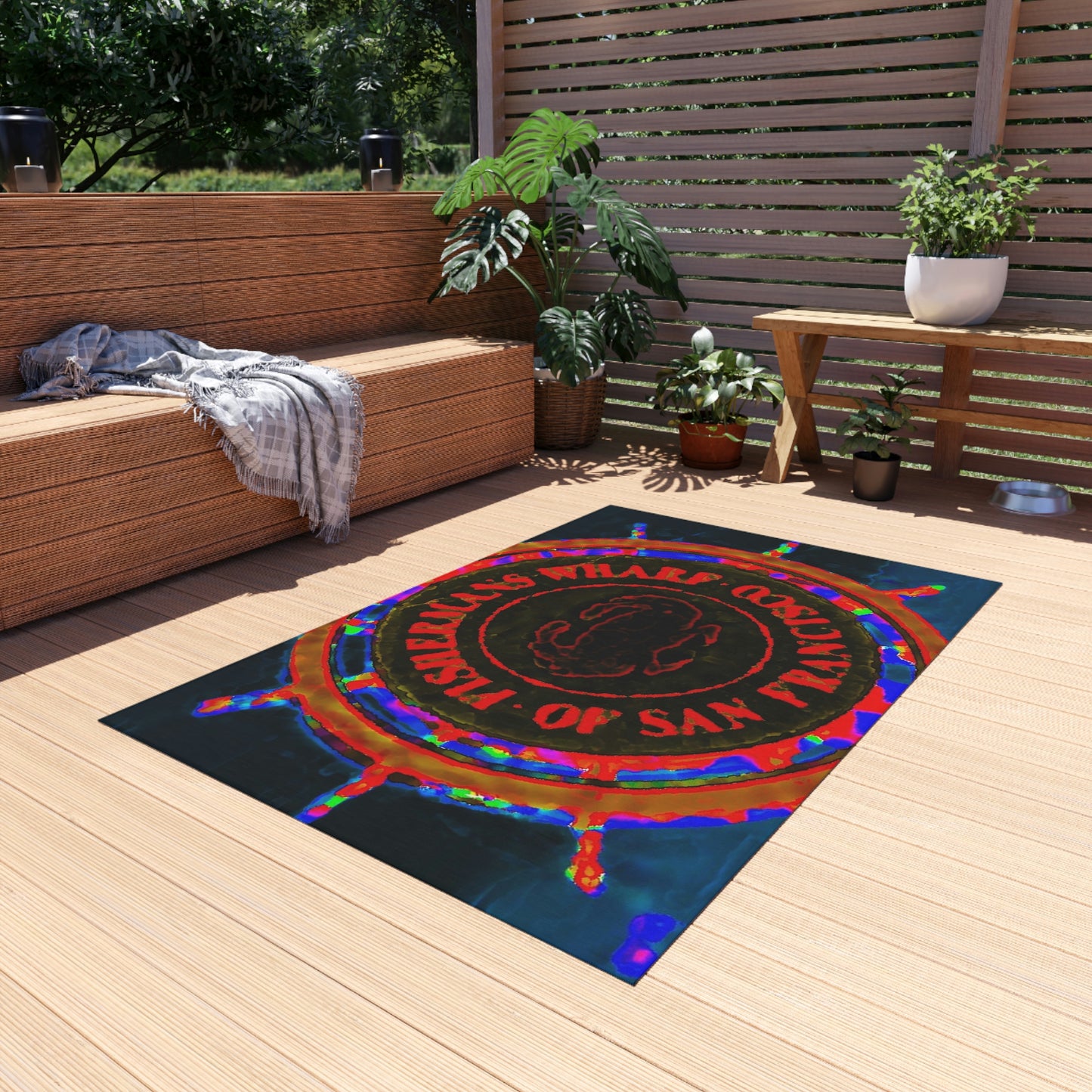 Outdoor Rug ...  "No.9 Fishermen's Grotto - Fishermen's Wharf, SF, California" ... Family Archives: 1970's ... Original Works ...